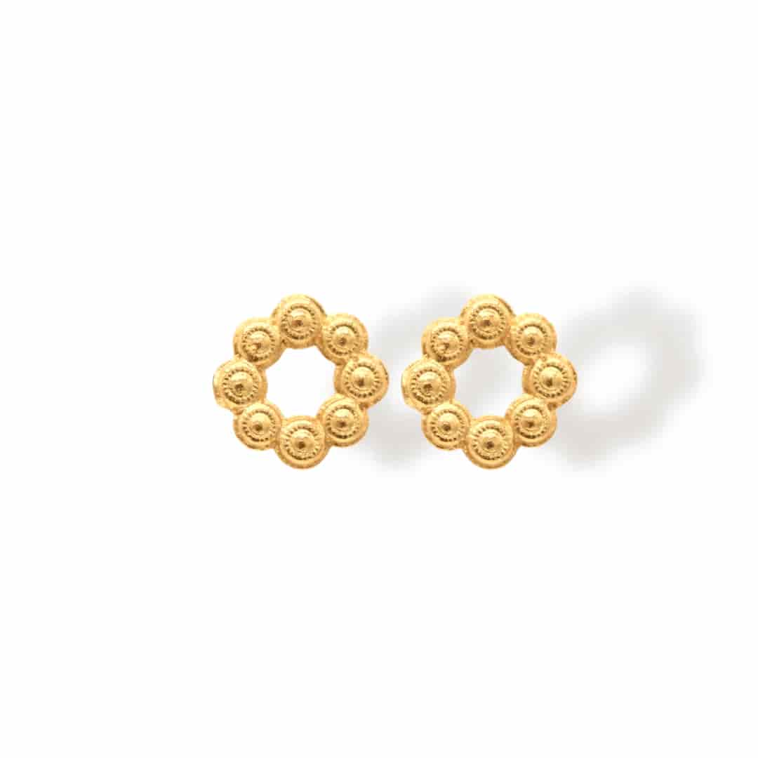 Aretes pequeños de coronas circulares - miniatura 1