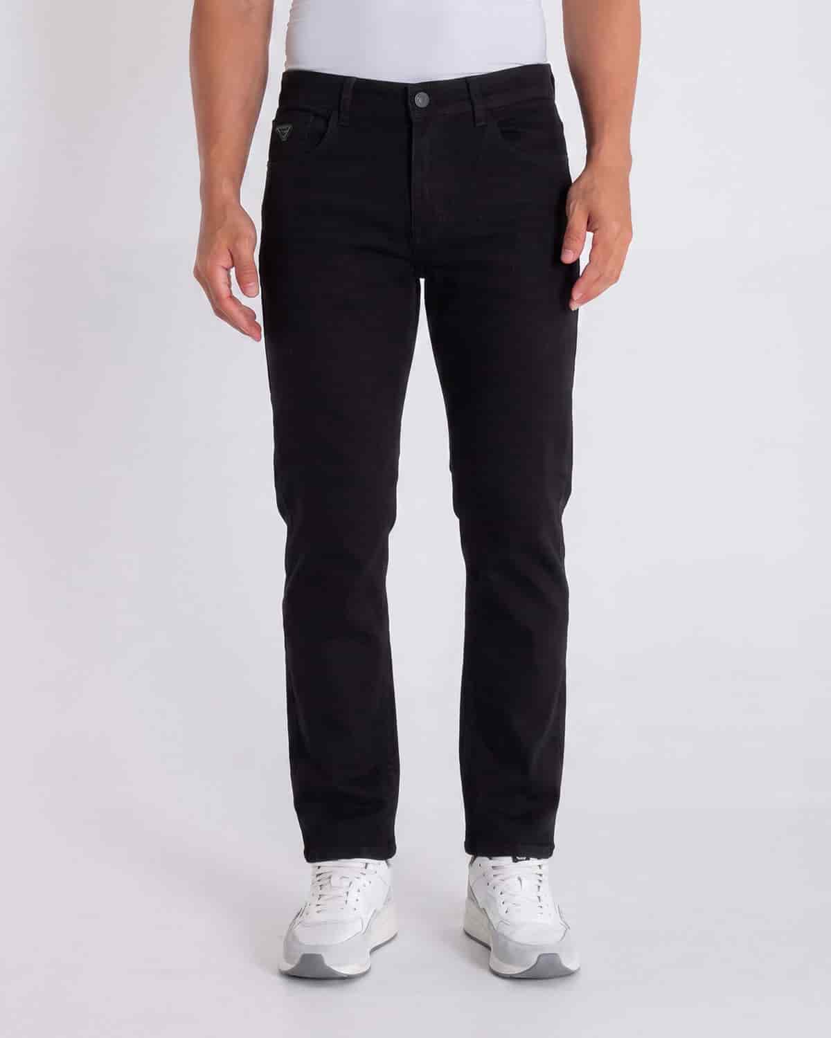 Jean regular negro para hombre - miniatura 1