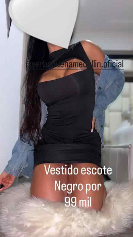 VESTIDO ESCOTE NEGRO - miniatura 1