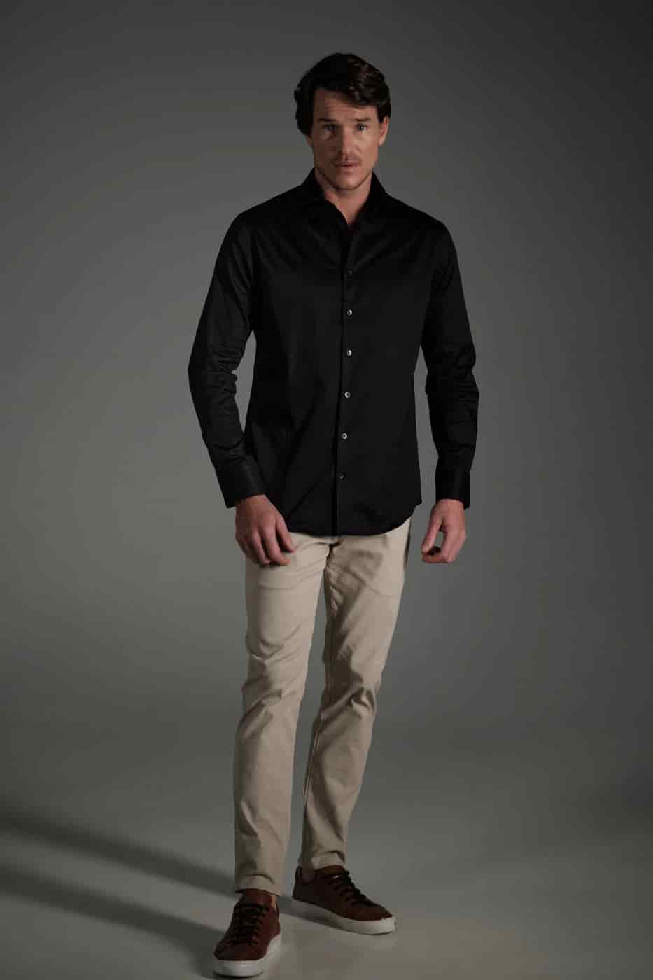 Camisa Slim Algodón Pima Negro - miniatura 4