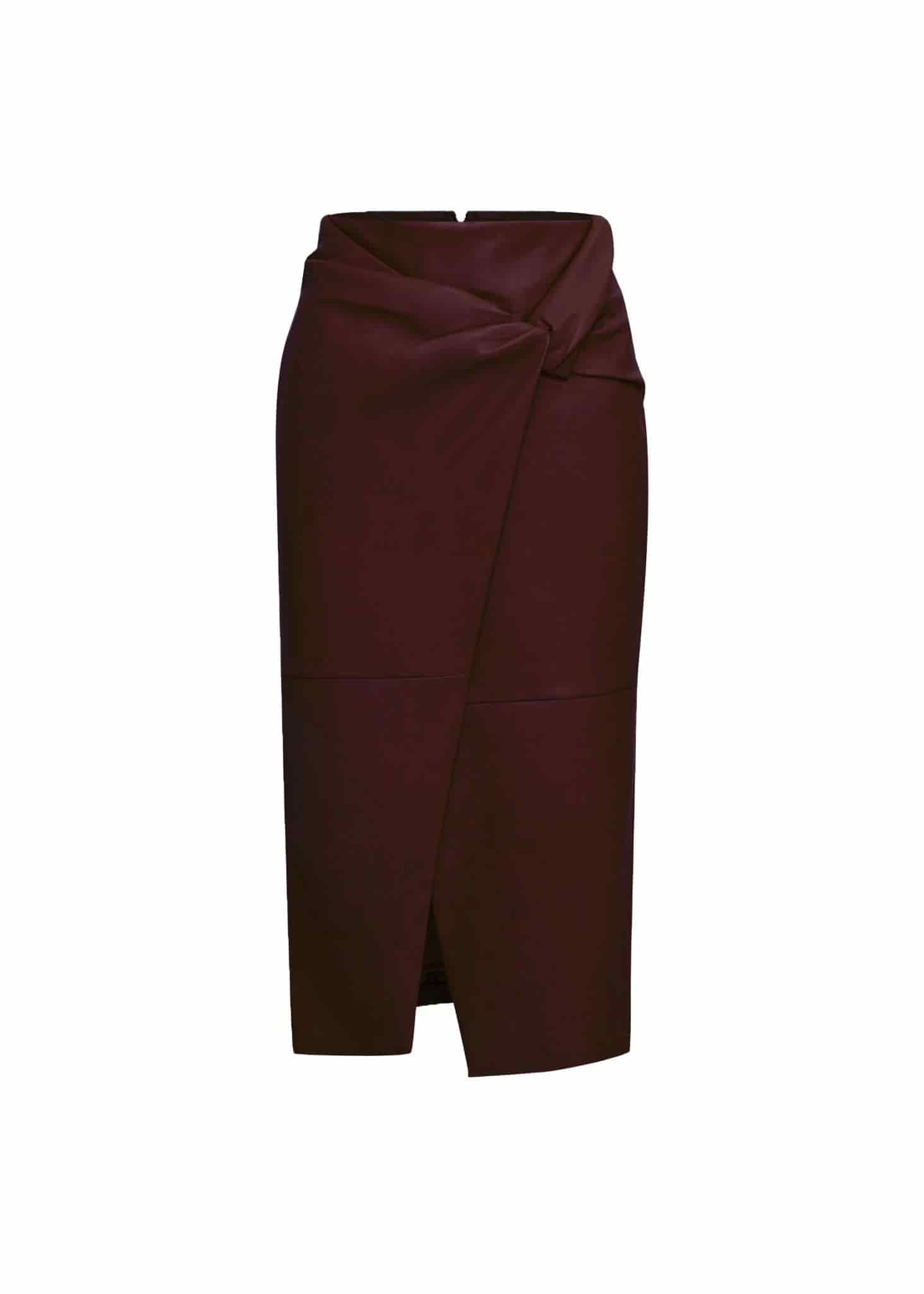 Falda Lápiz Midi Bordeaux Chic - miniatura 1
