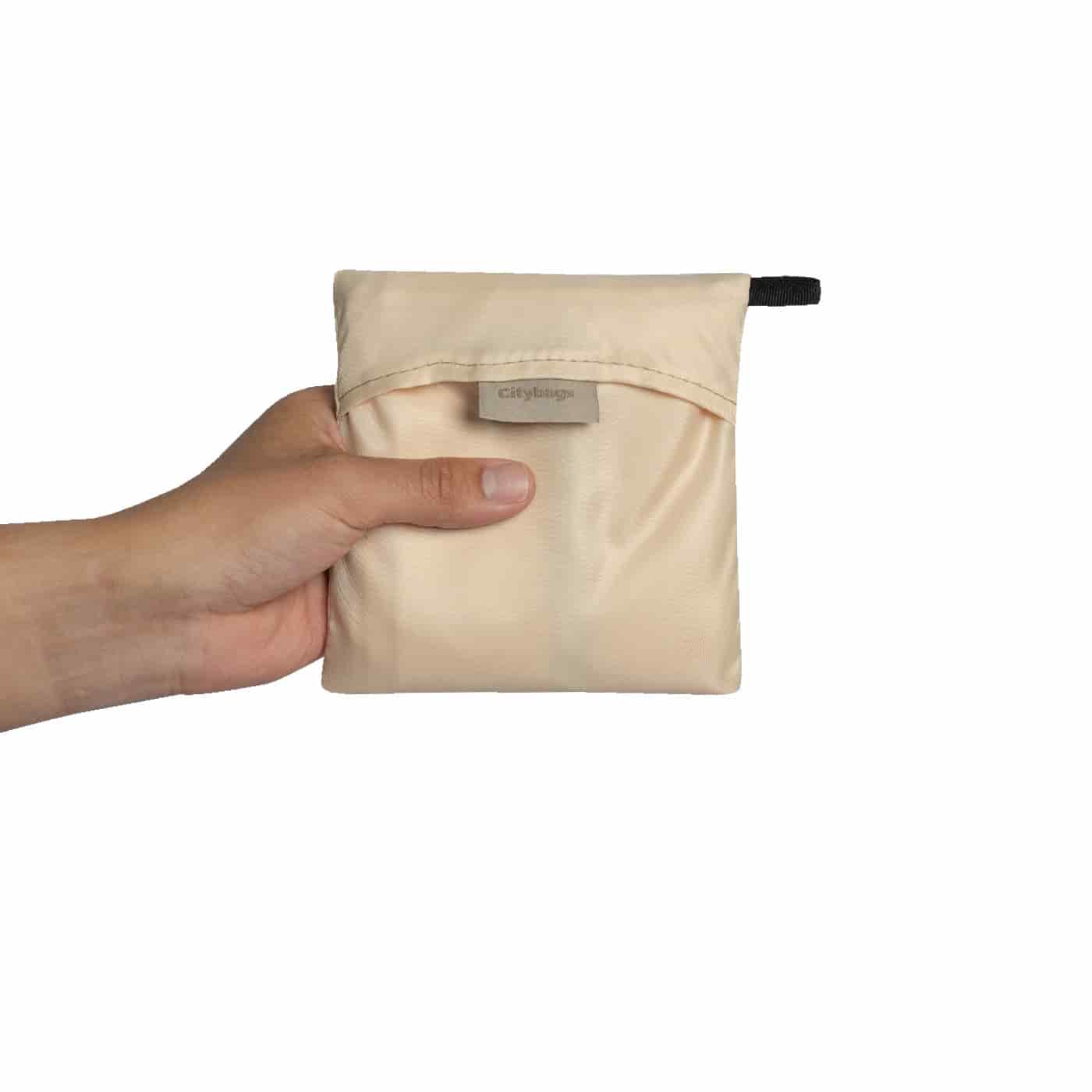 Bolsa Compras Tafeta Beige Citybags - miniatura 2