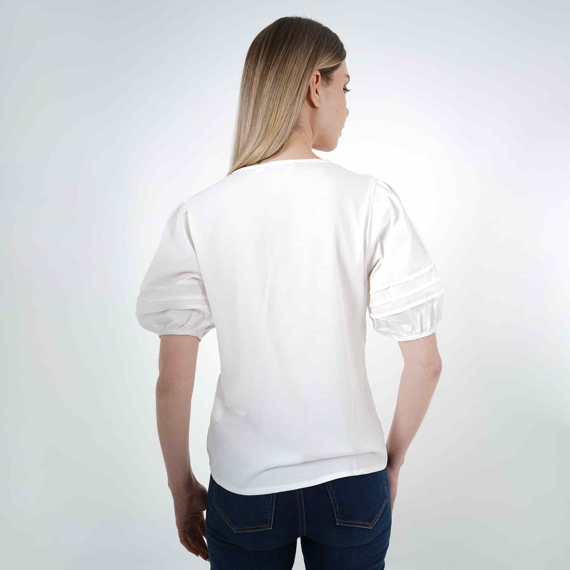Blusa Cuello V Manga Corta Globo - miniatura 8
