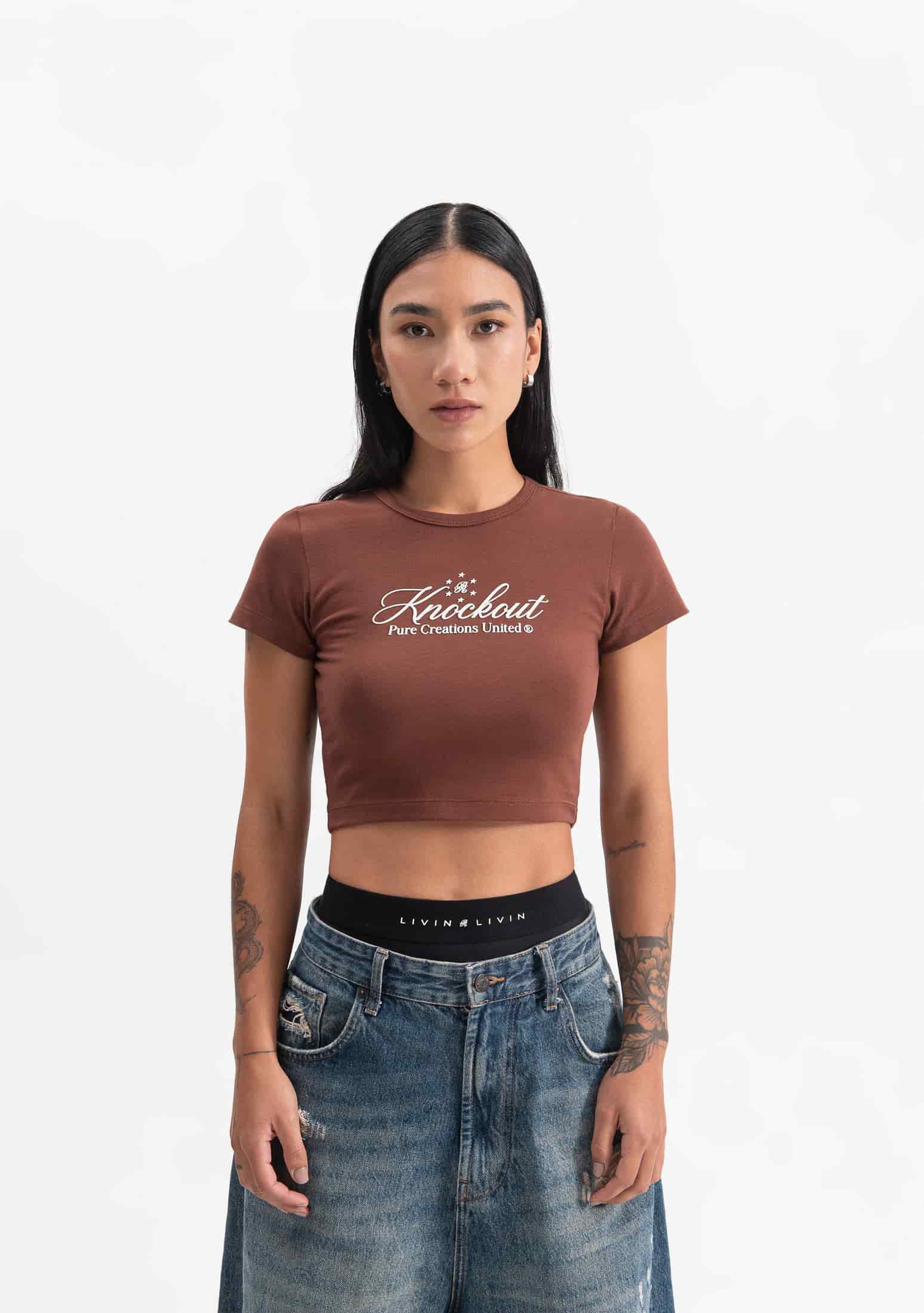 Knockout brown baby tee - miniatura 2