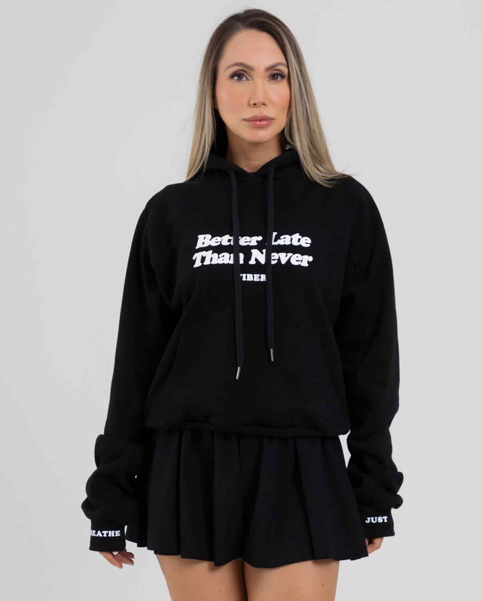 Hoodie bold breath negro genuina - miniatura 2