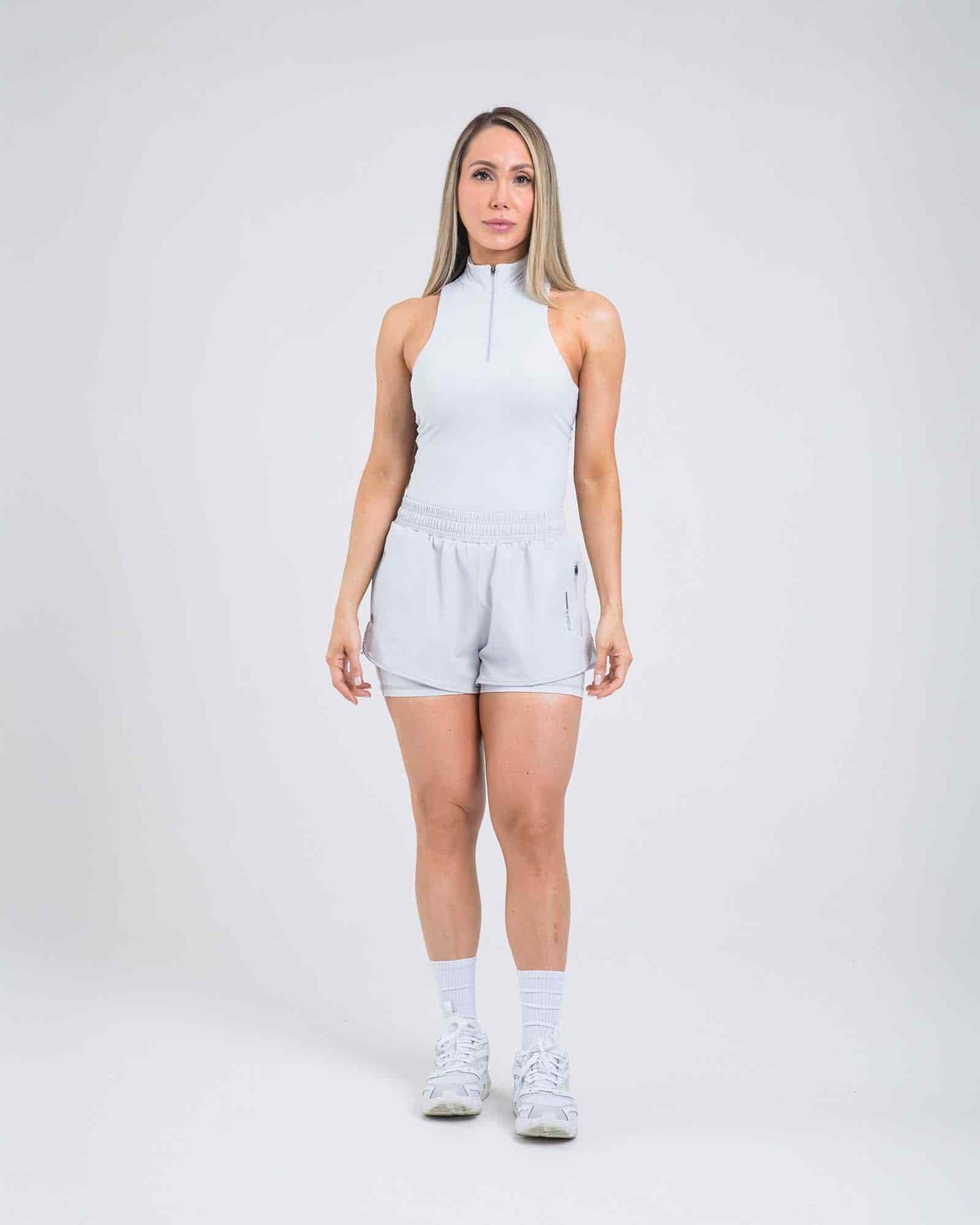 Short running trail dual gris cloud outdoor FIBER - miniatura 1