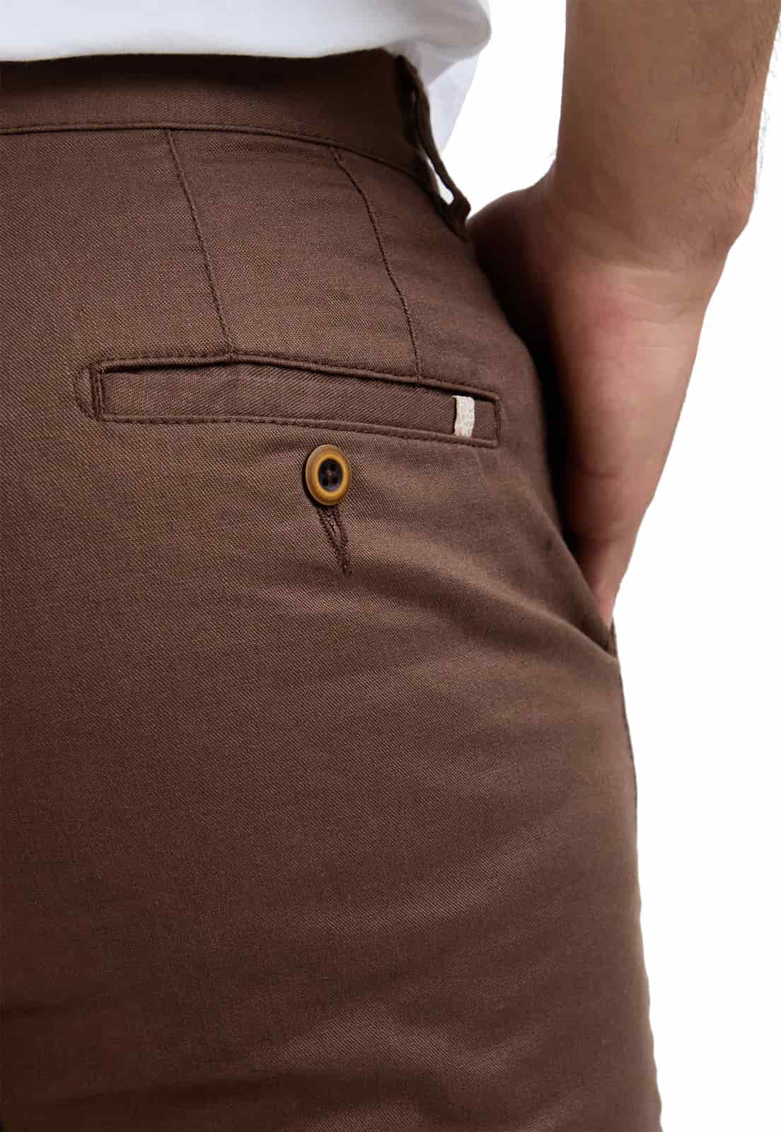 Pantalon dril cafe con spandex - miniatura 9