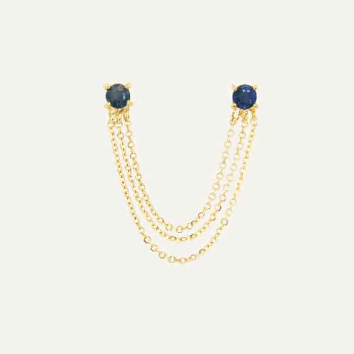 Arete conector basic tres cadenas - miniatura 2
