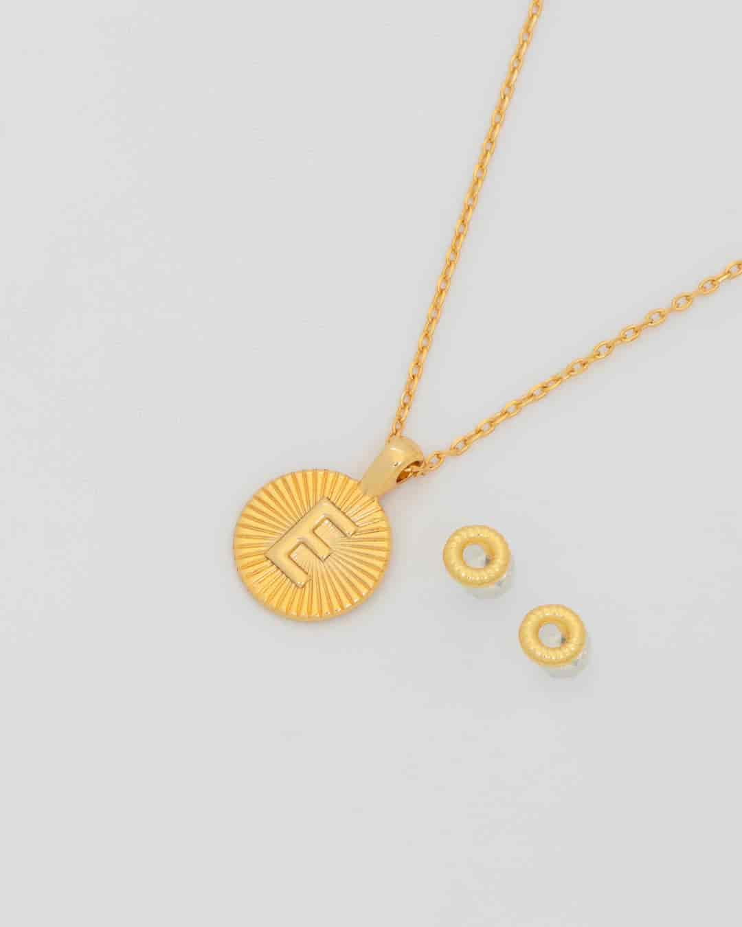 Collar Letra Destellos + Aretes - miniatura 11