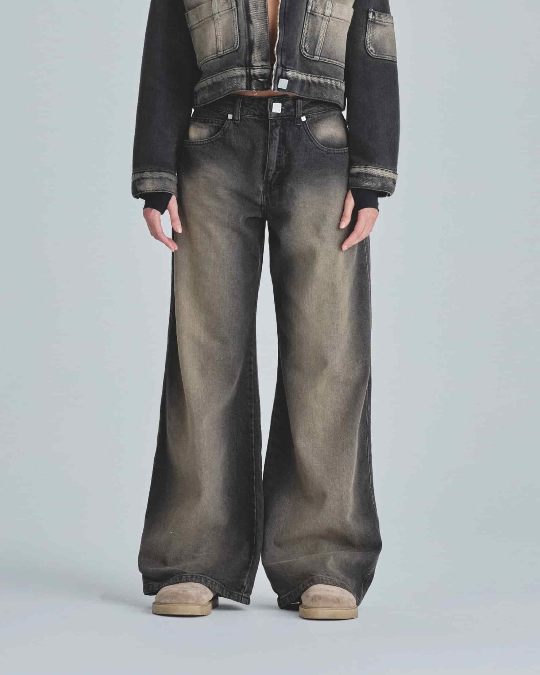 W Line Basic Wide Jeans Dirty Black - miniatura 2