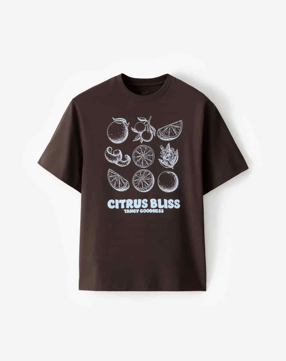 Camiseta oversize algodón chocolate estampada mujer - miniatura 6
