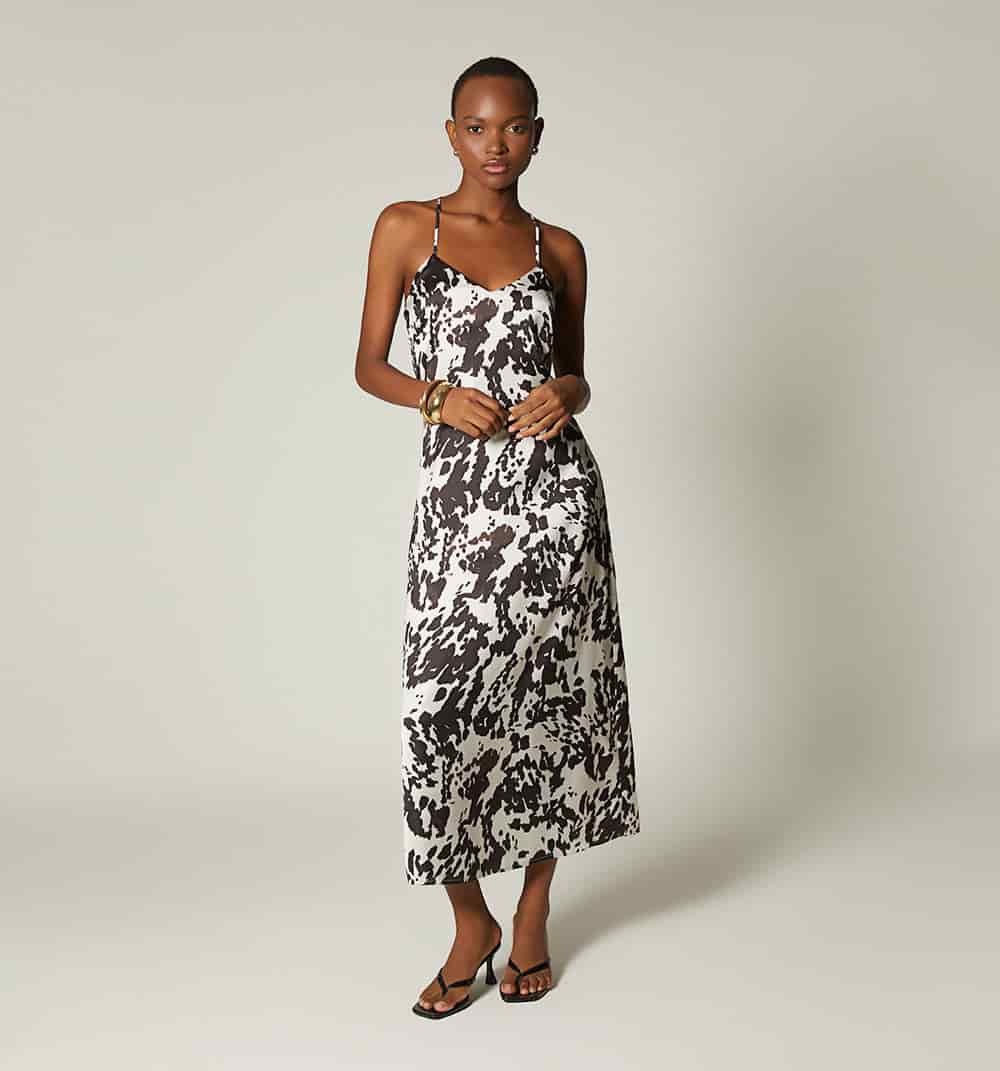 Vestido midi de tiras escote espalda - miniatura 1