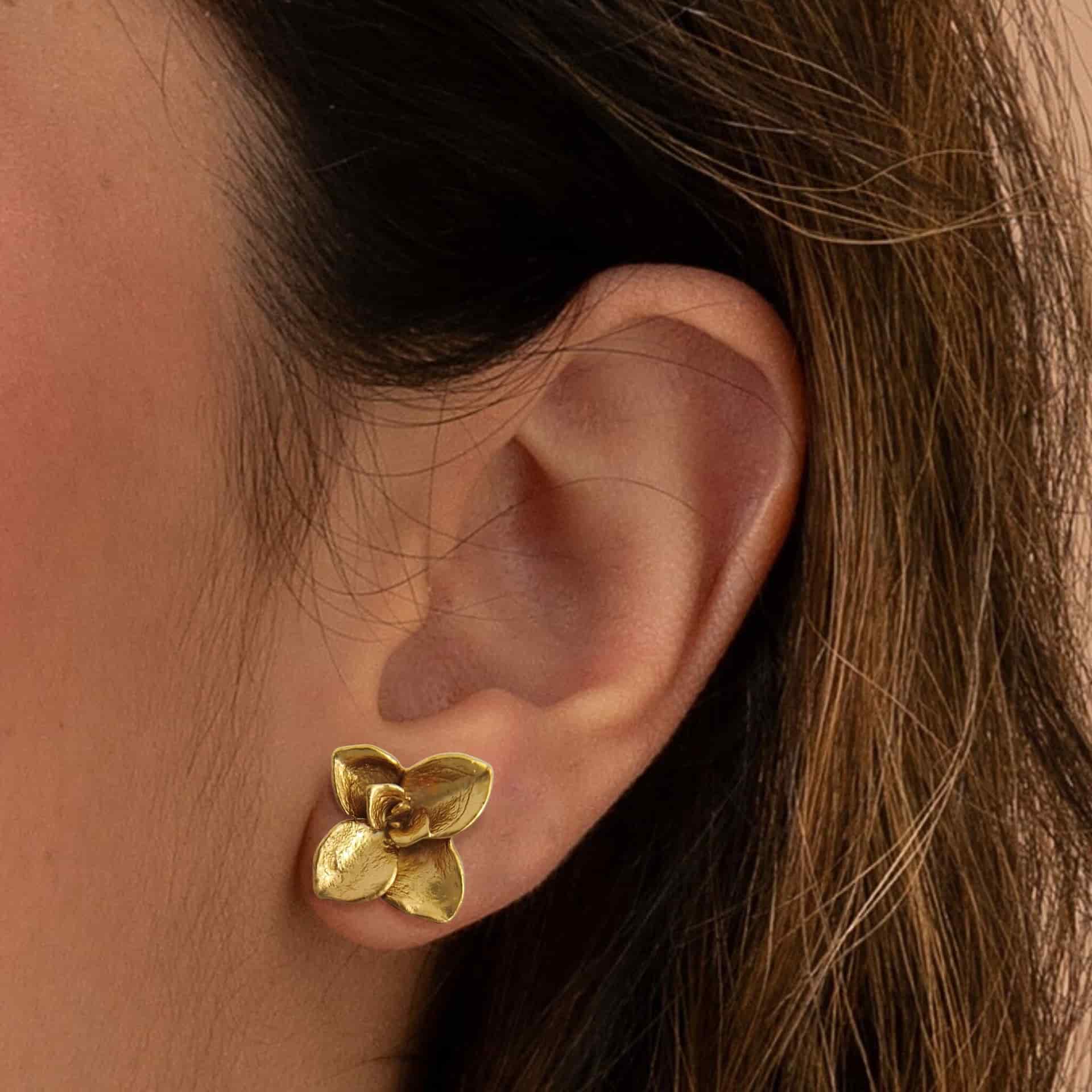 Aretes suculentas Nohemy en plata con baño de oro - miniatura 2