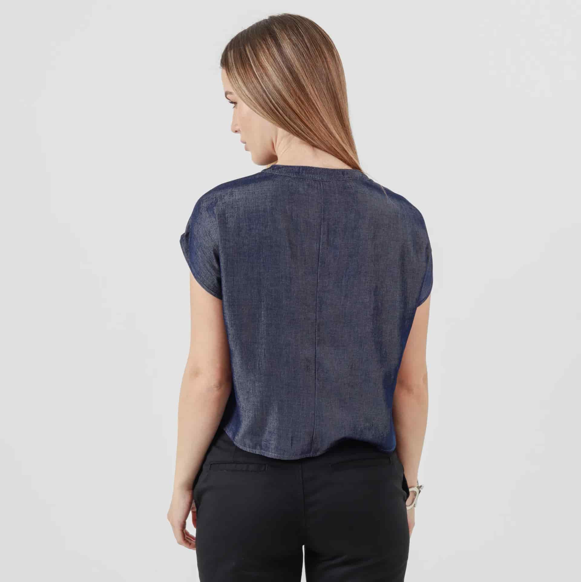 Blusa Cuello V Neru Manga Sisa - miniatura 4