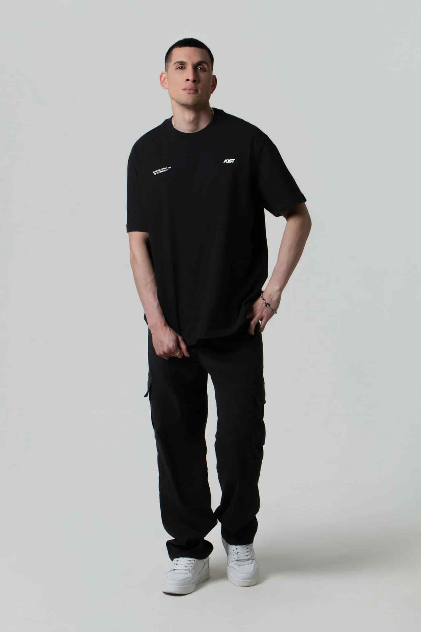 PANTALON CARGO COLOR NEGRO - miniatura 4