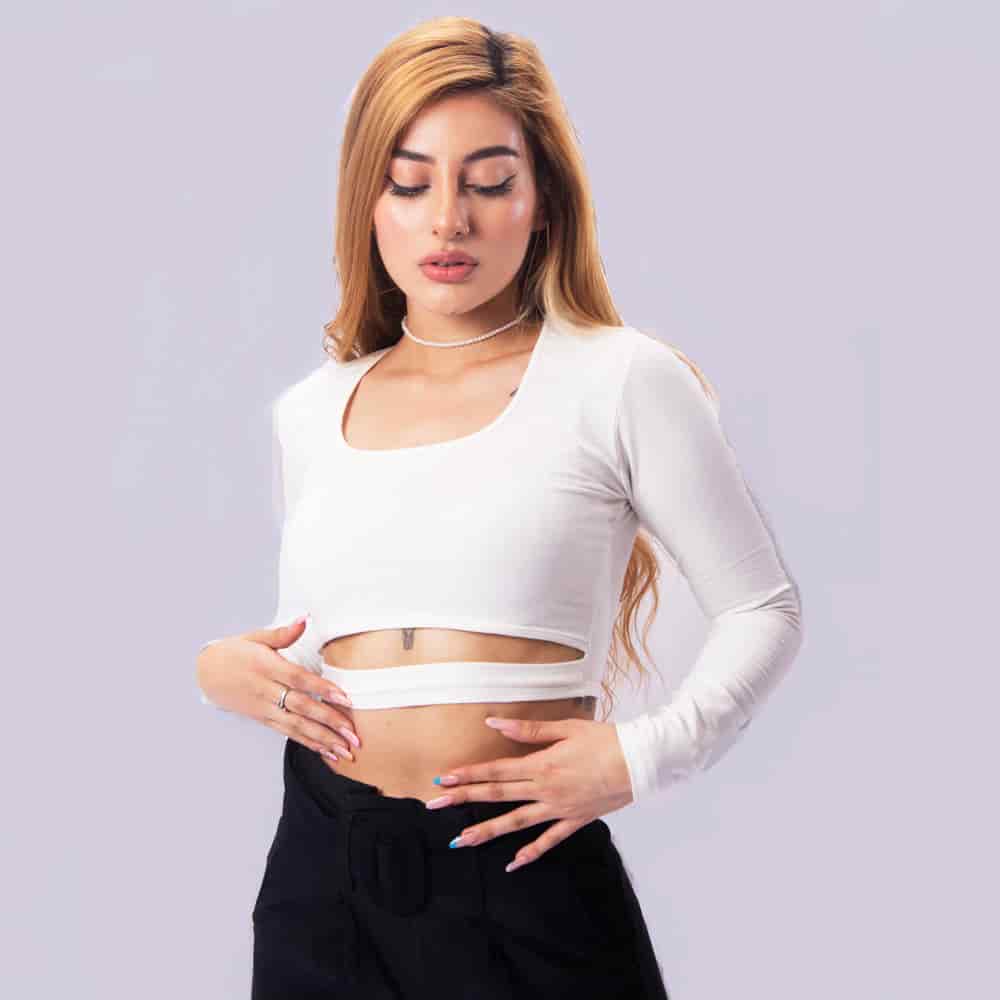 Crop Top Banda Inferior Blanco - miniatura 1