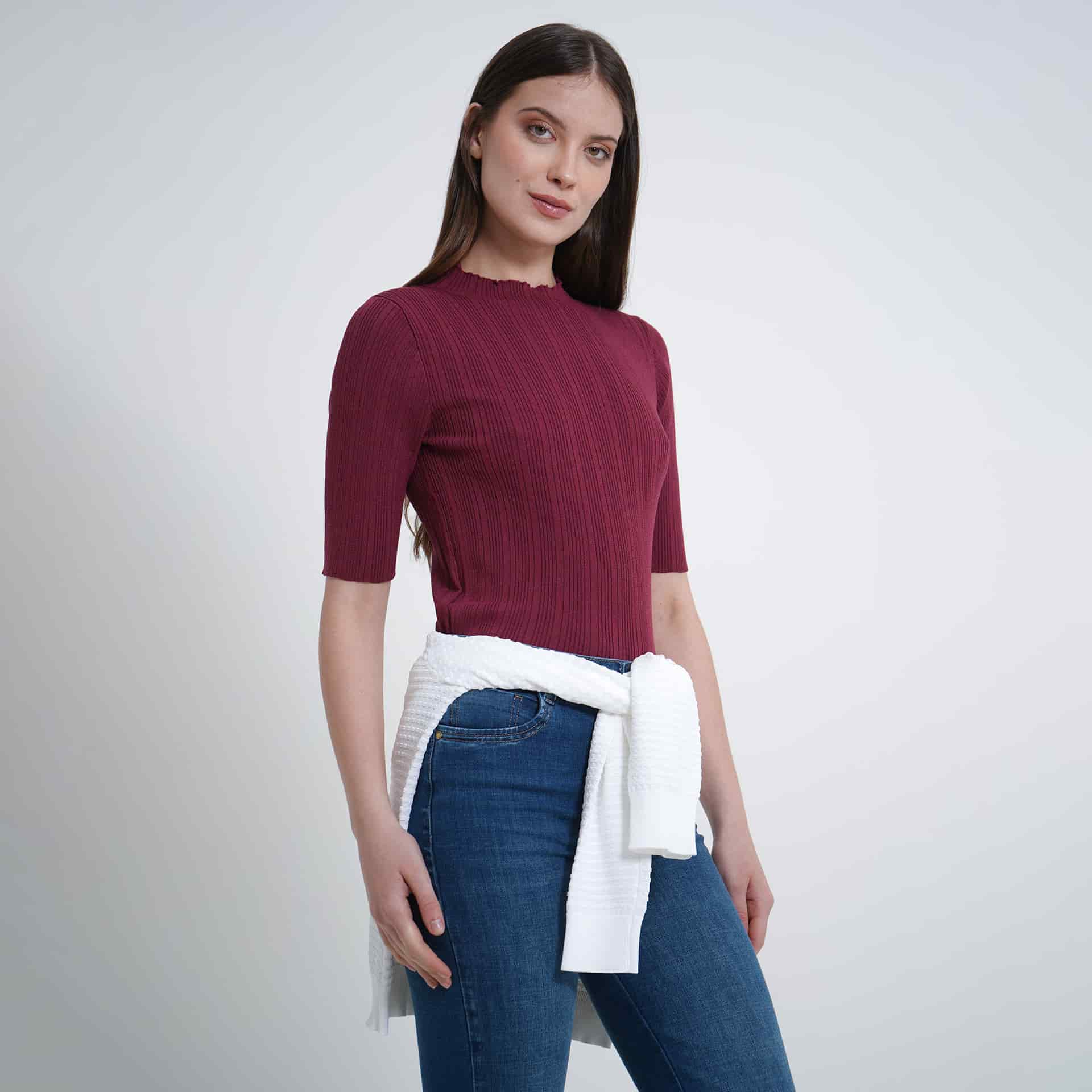 Sweater cuello alto manga al codo - miniatura 9