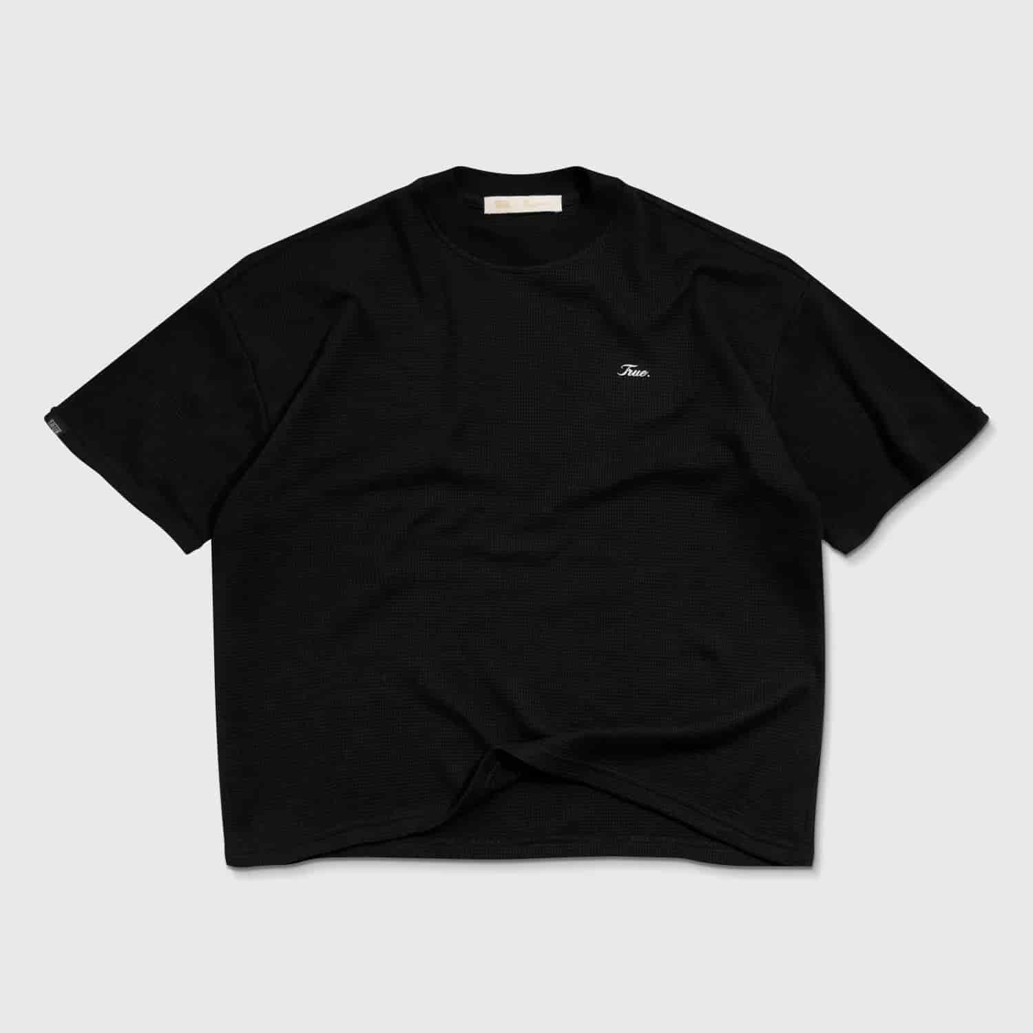 Textured Boxy Tee - Black - miniatura 8