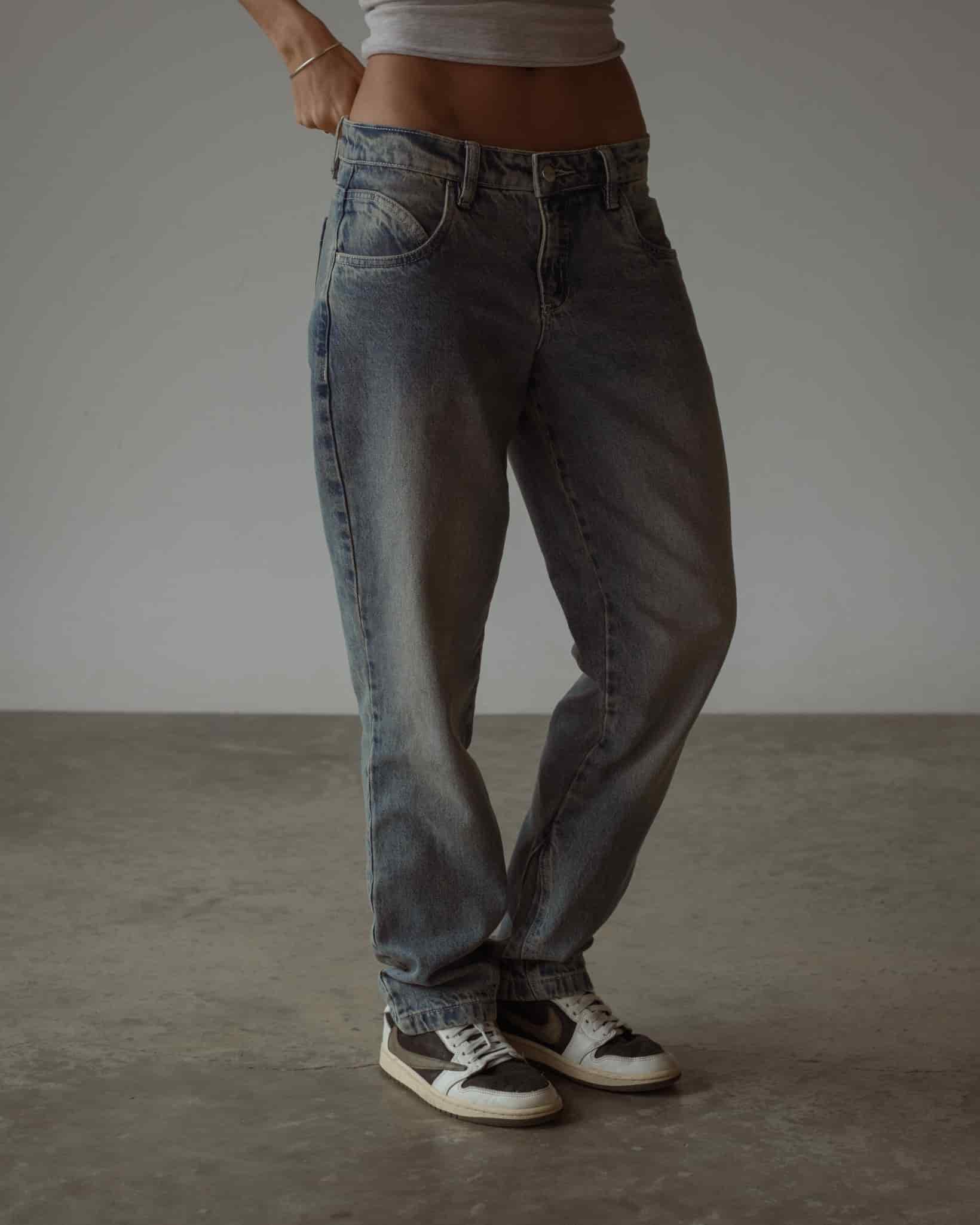 LOW STRAIGHT JEAN - MEDIUM DIRTY BLUE - miniatura 1