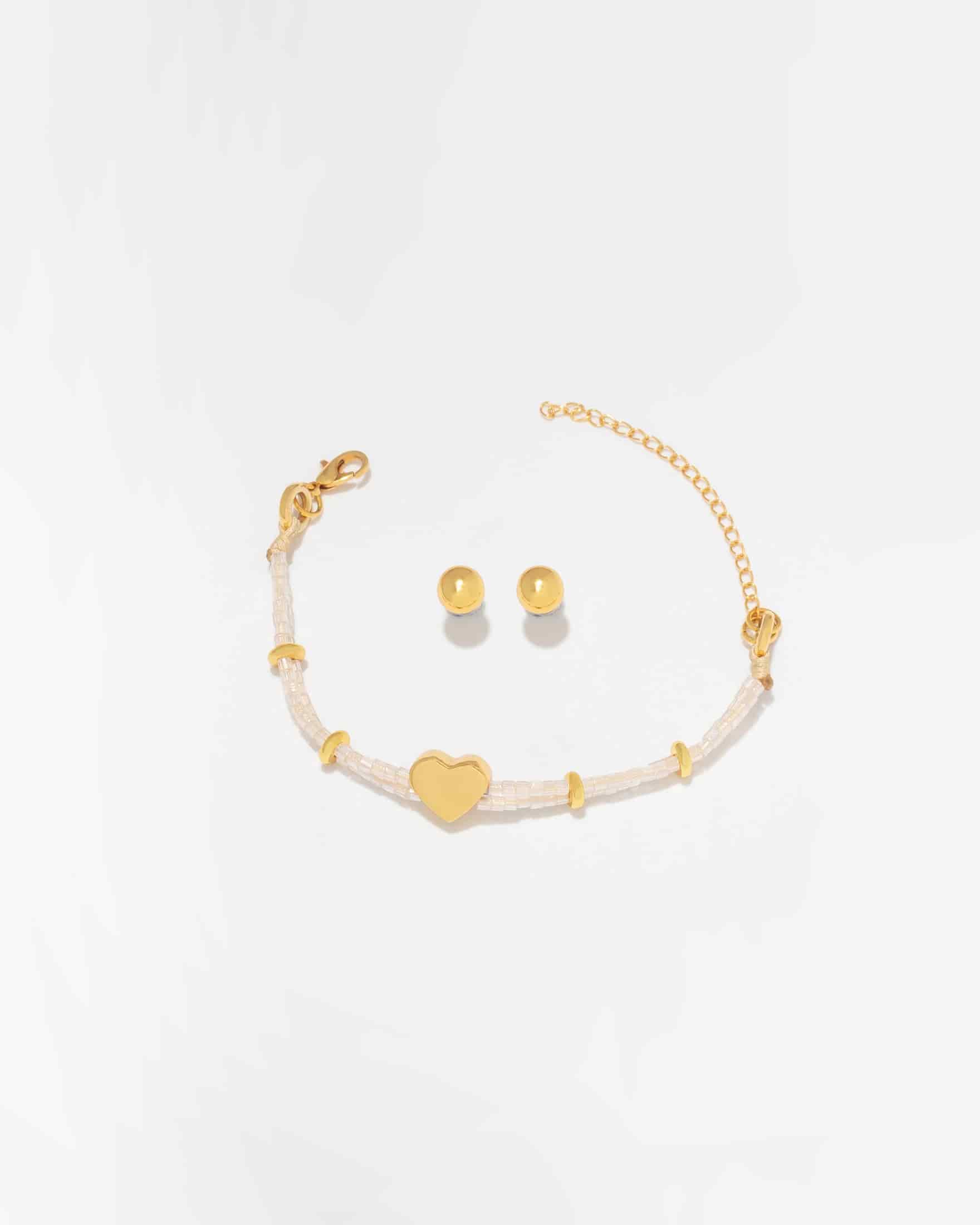 Pulsera Corazón Liso + Aretes - miniatura 3