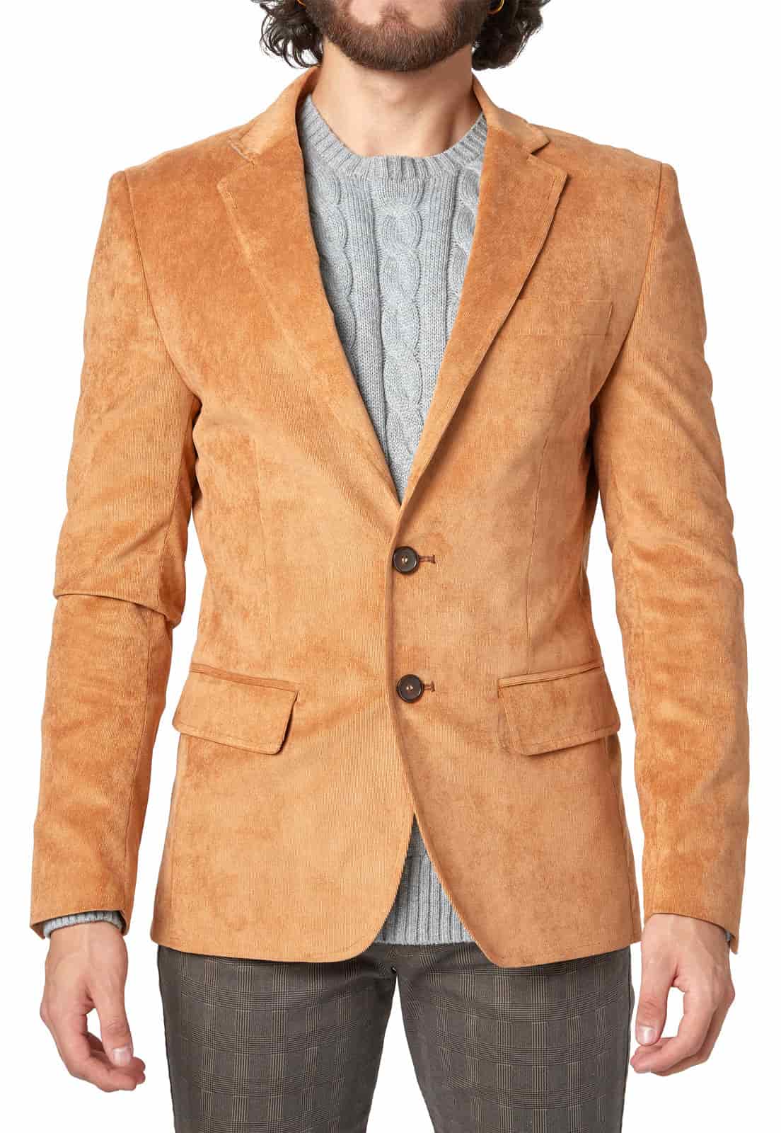 Blazer clásico pana camel. - miniatura 9