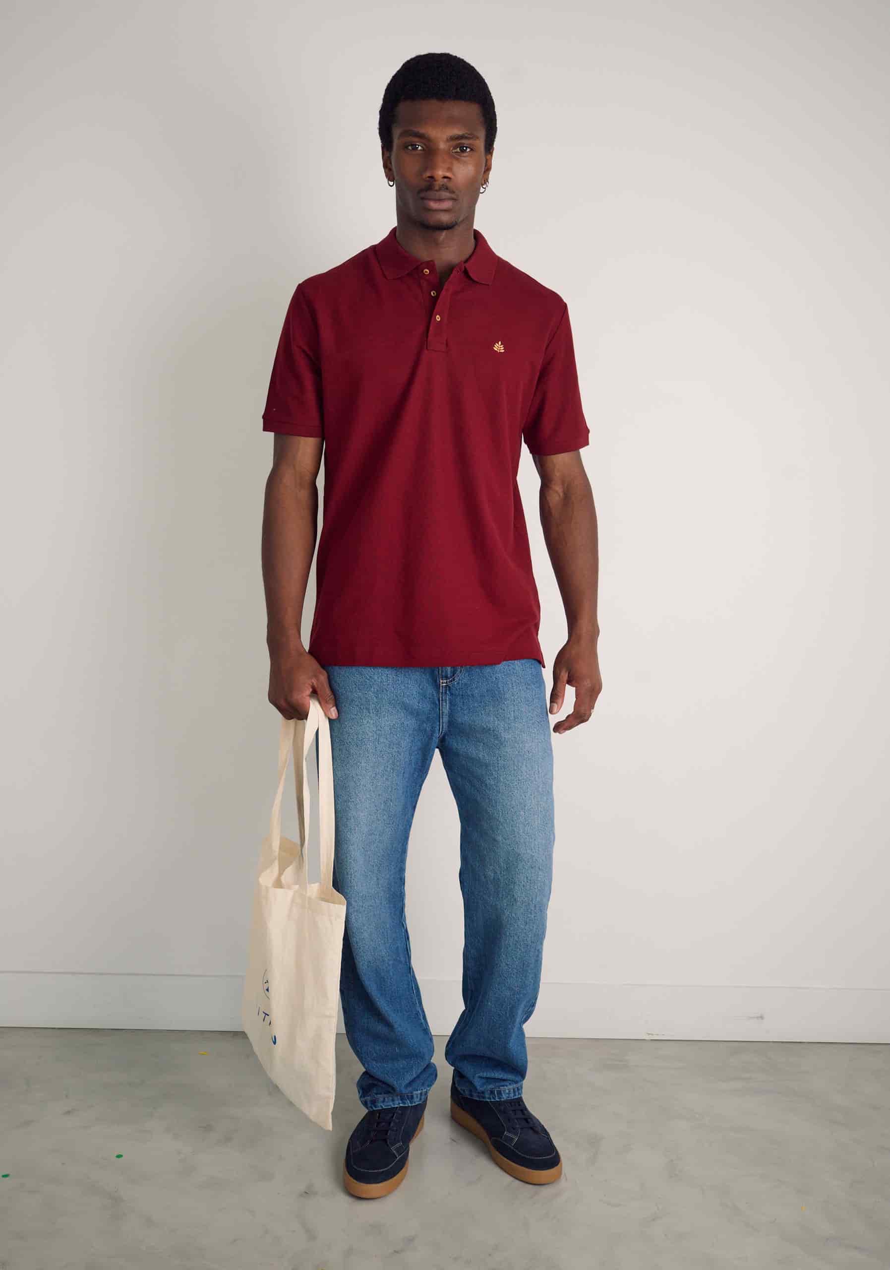 Camiseta Polo H Unicolor L-Nar Vino - miniatura 2