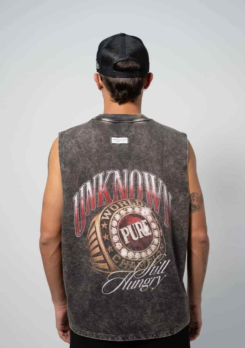 Still Hungry Washed Gray Tank Top - miniatura 6