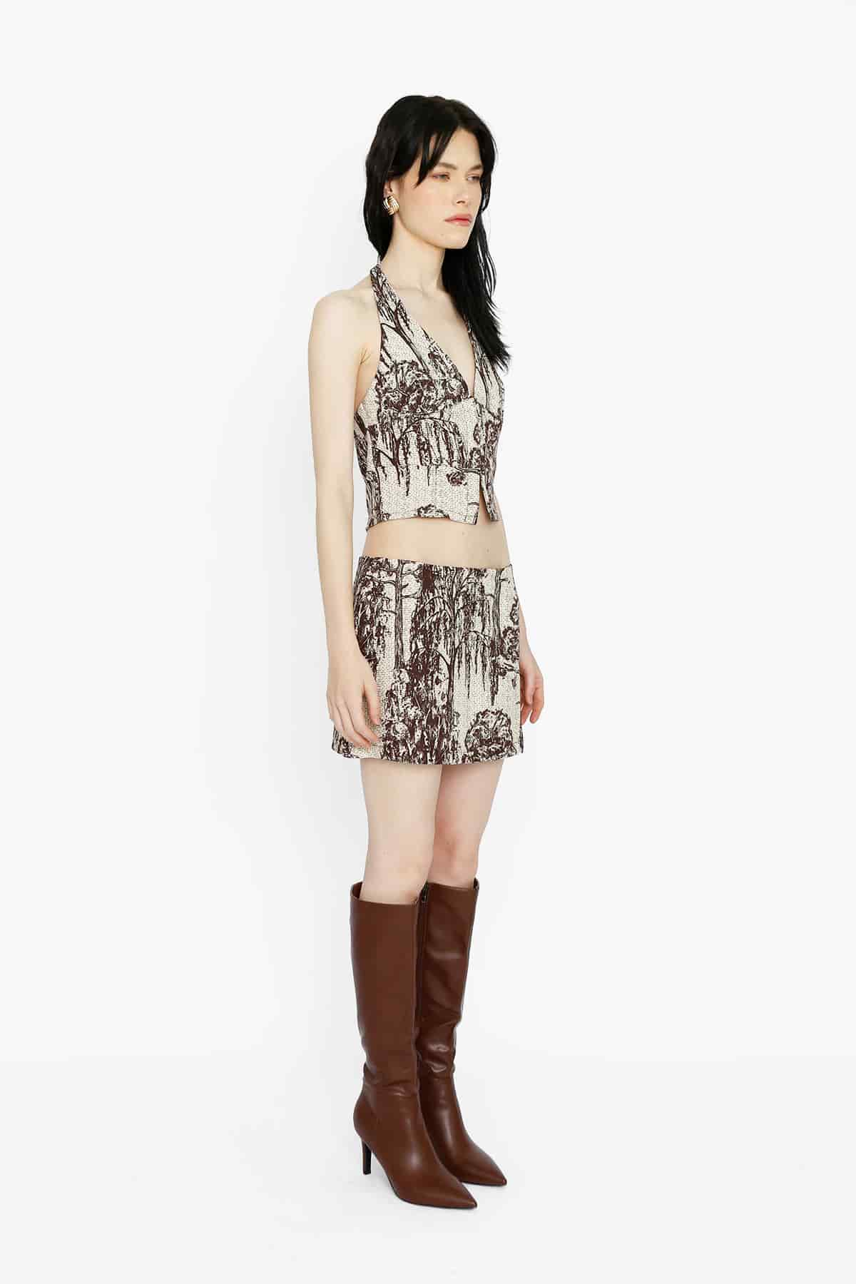 Halter Vest In Brown Willow - miniatura 3