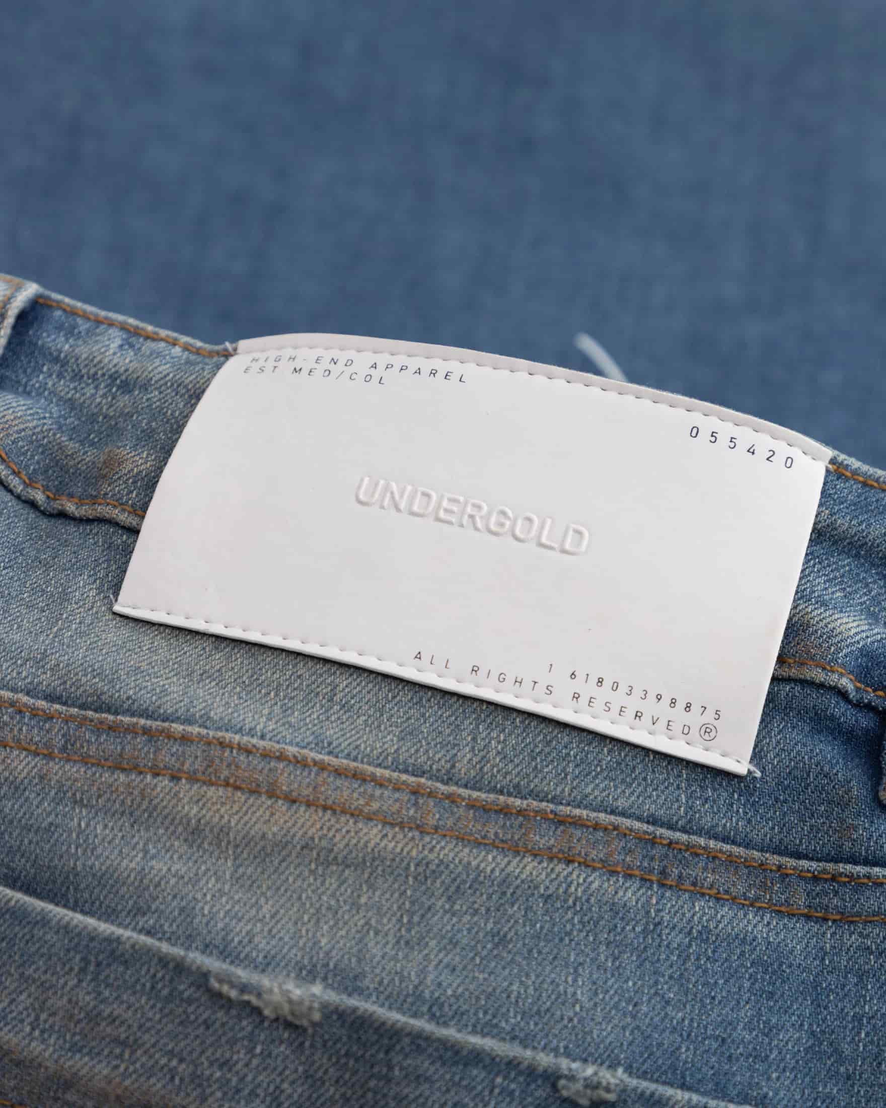 W Stardust Undgld Studio Flare Jeans Mechanic Blue - miniatura 6