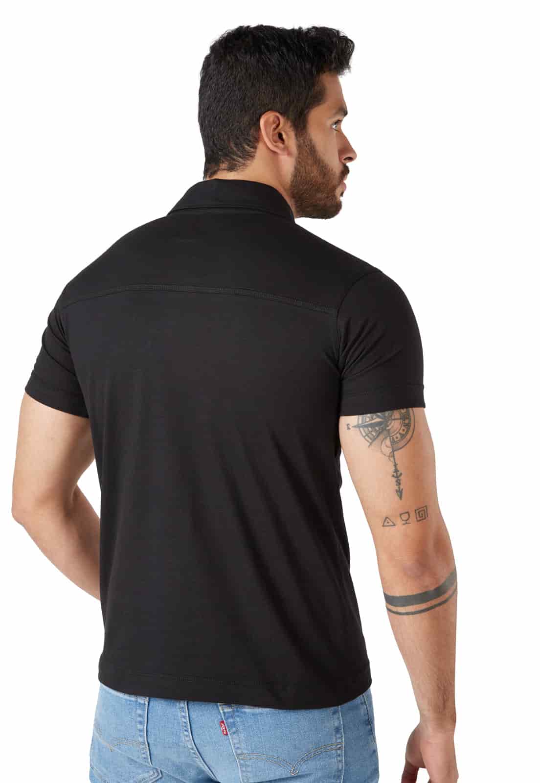Camiseta tipo polo negra - miniatura 2