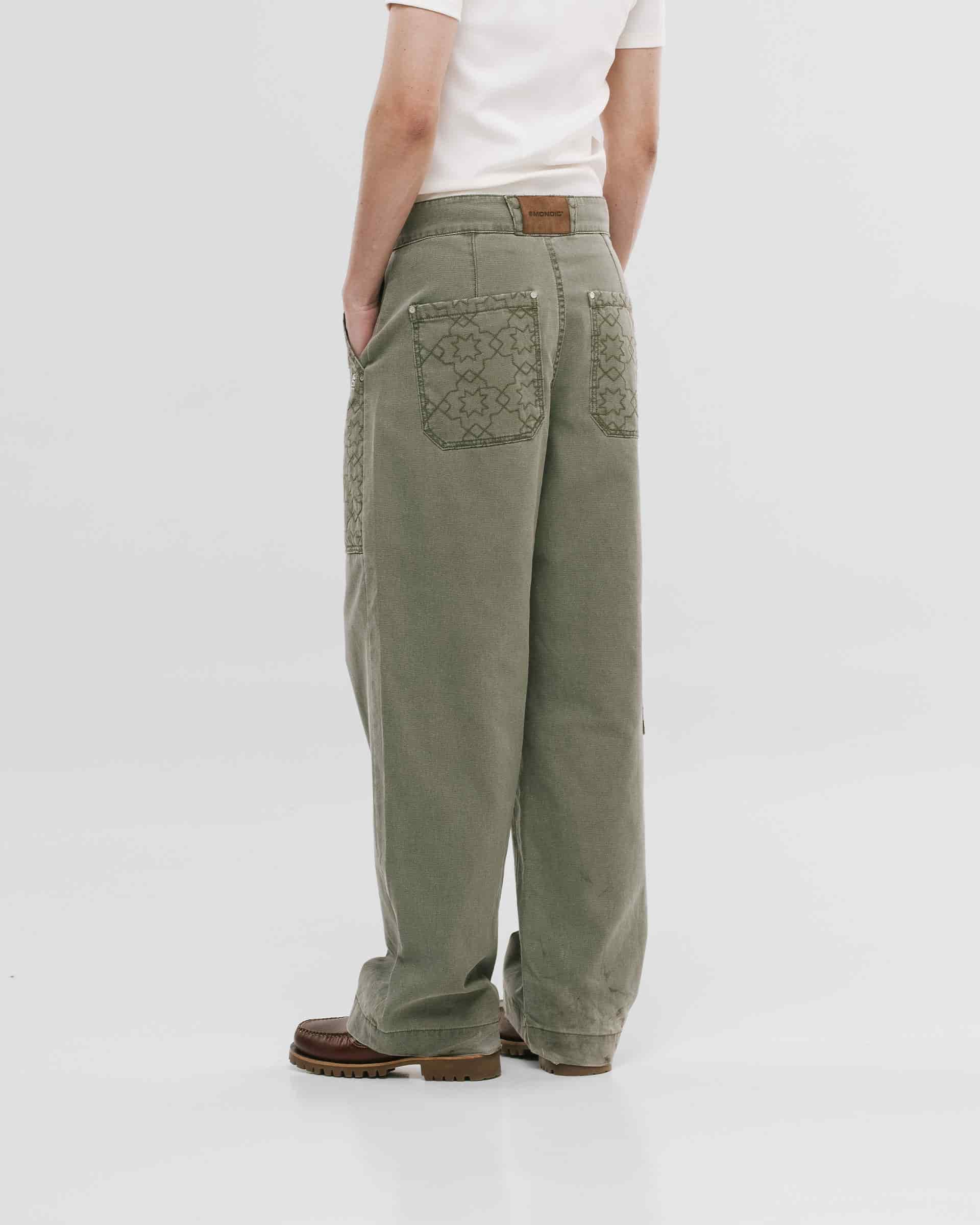 Wide Fit Chore Pants - Verde Oliva - miniatura 4