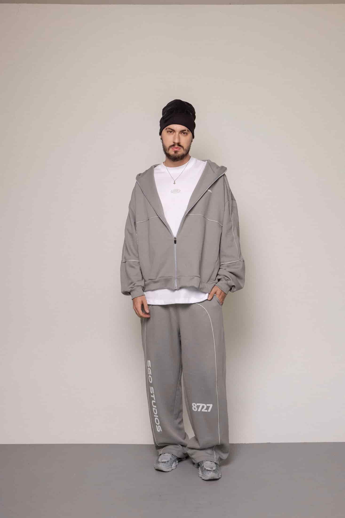 SET HOODIE Y SUDADERA 87/27-GRIS - miniatura 1
