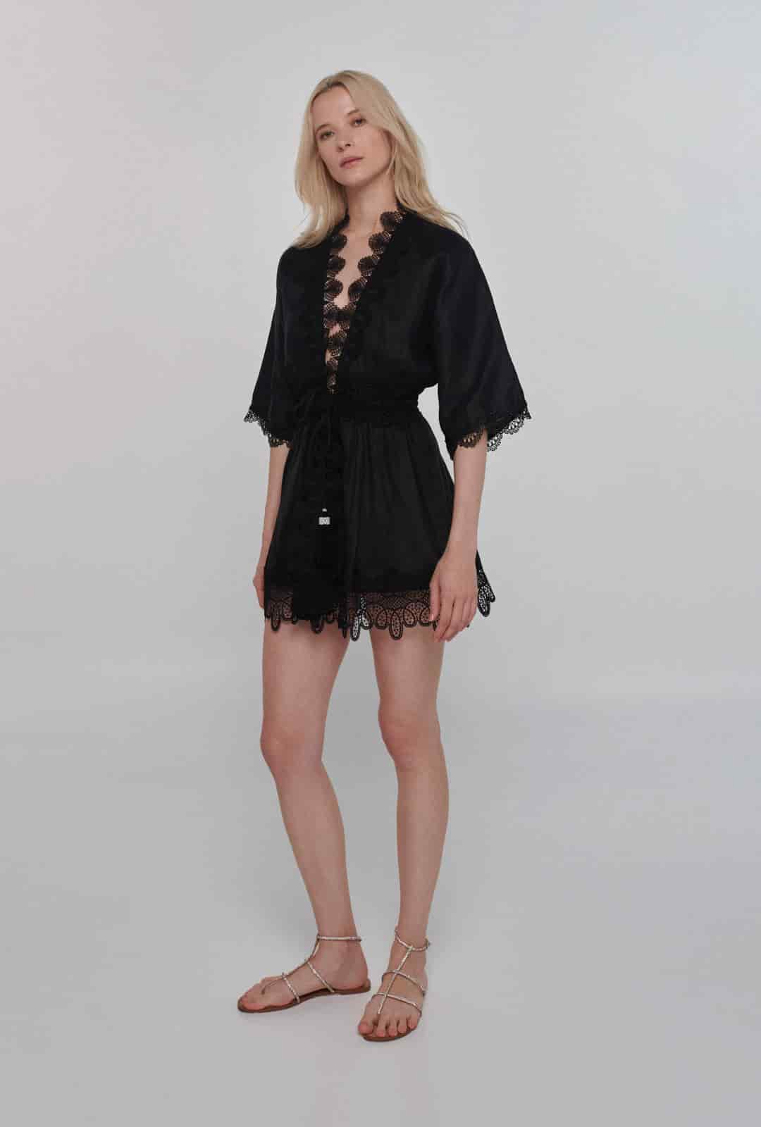 GABRIELLA KIMONO BLACK - miniatura 1