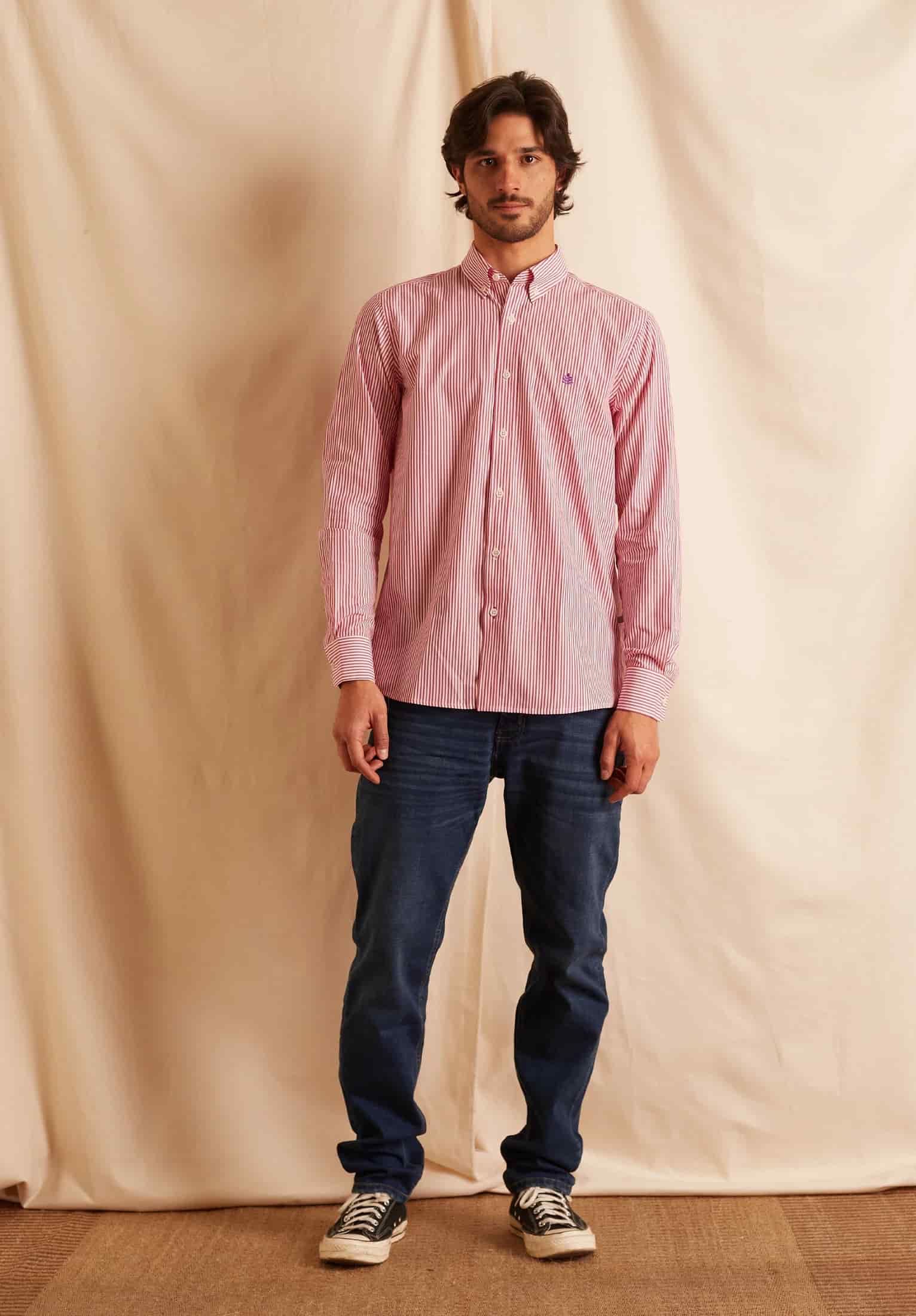 Camisa Whitman Líneas Fucsia-Blanco - miniatura 3