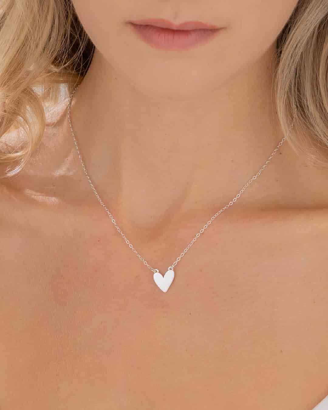 Collar Corazón Plata + Aretes - miniatura 2