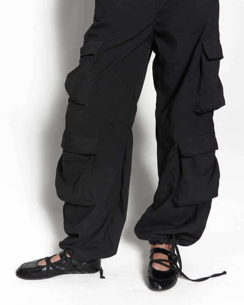 BLACK PARACHUTE PANTS - miniatura 7