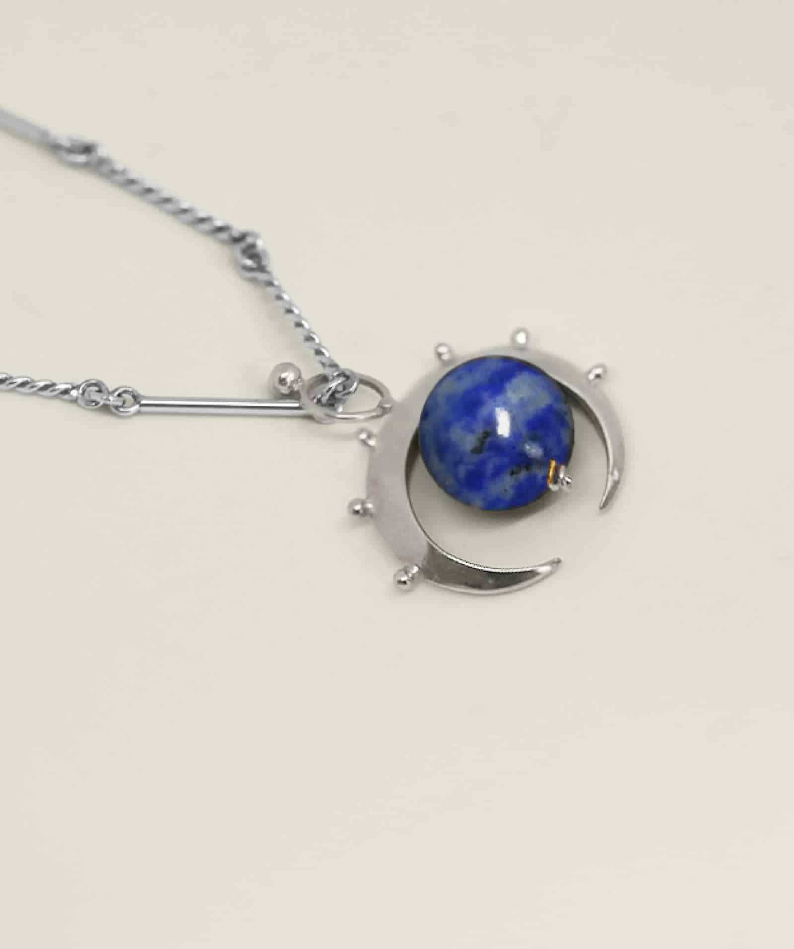 Crescent Pendant Lapis Silver - miniatura 1