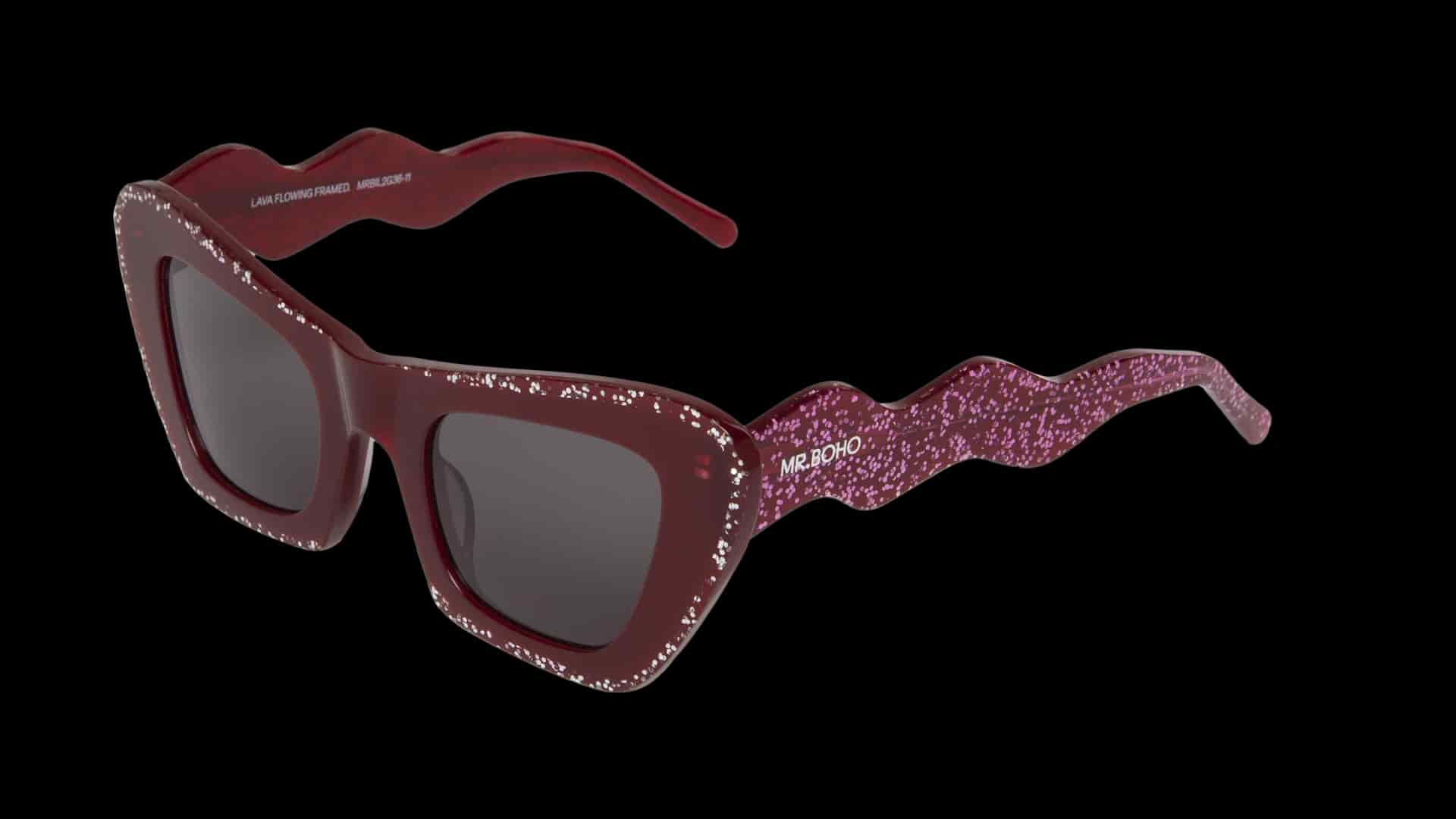 GARNET - LAVA FLOWING FRAMED WITH CLASSICAL LENSES - miniatura 4