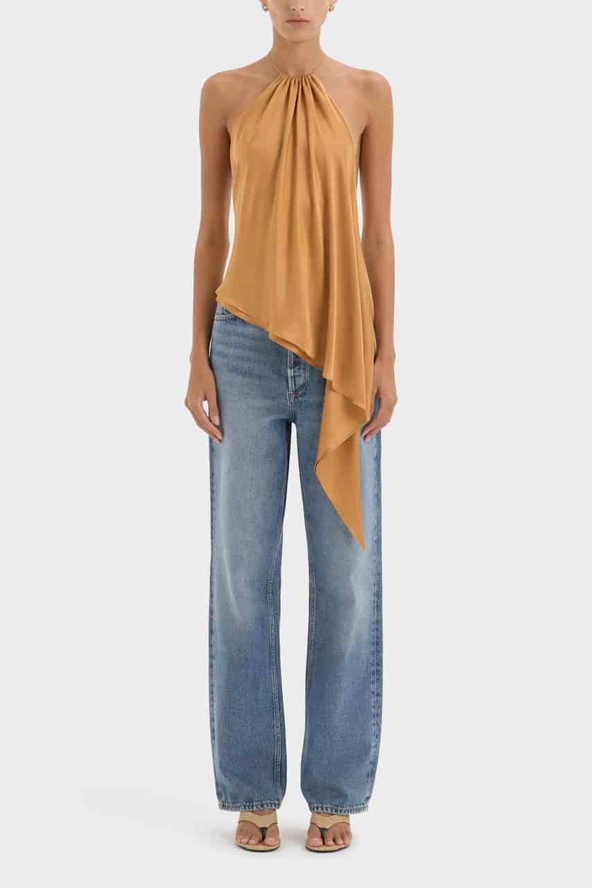 AMAL BACKLESS TOP - HONEY GOLD - miniatura 2