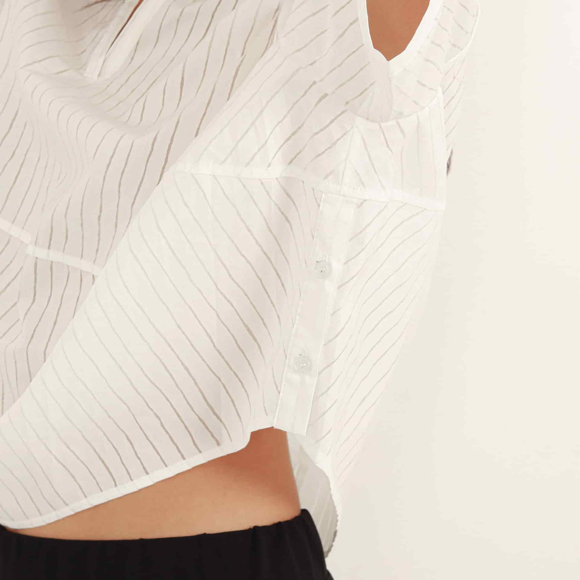 Blusa cuello V manga corta - miniatura 6