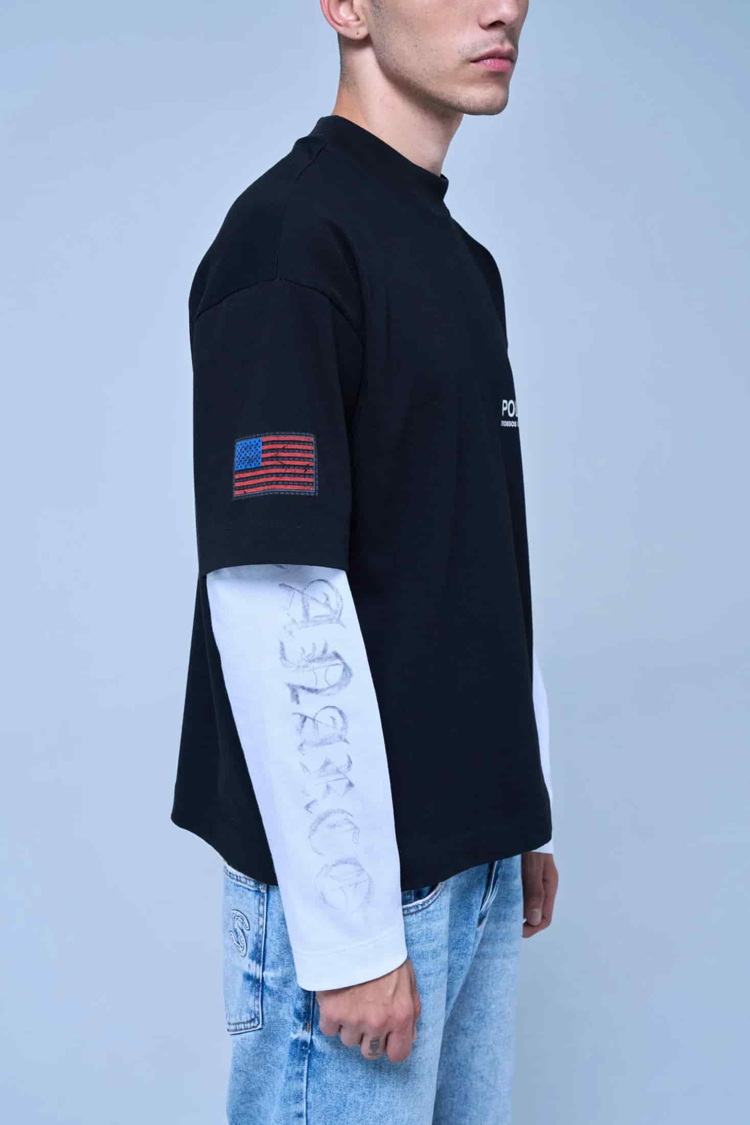 POLIZIA BLACK/WHITE DOUBLE SLEEVE - miniatura 11