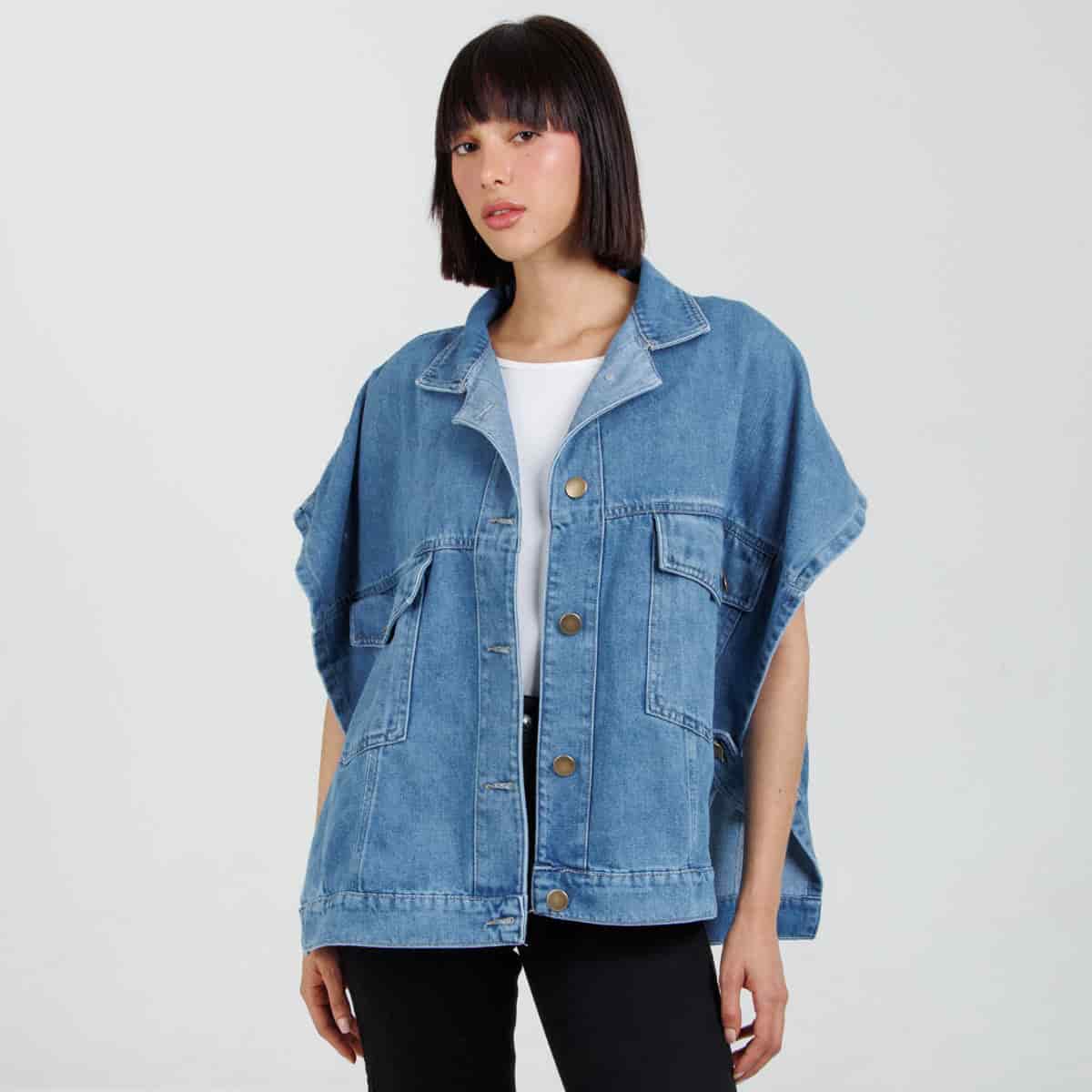 Poncho denim Axspen B1768 - miniatura 2