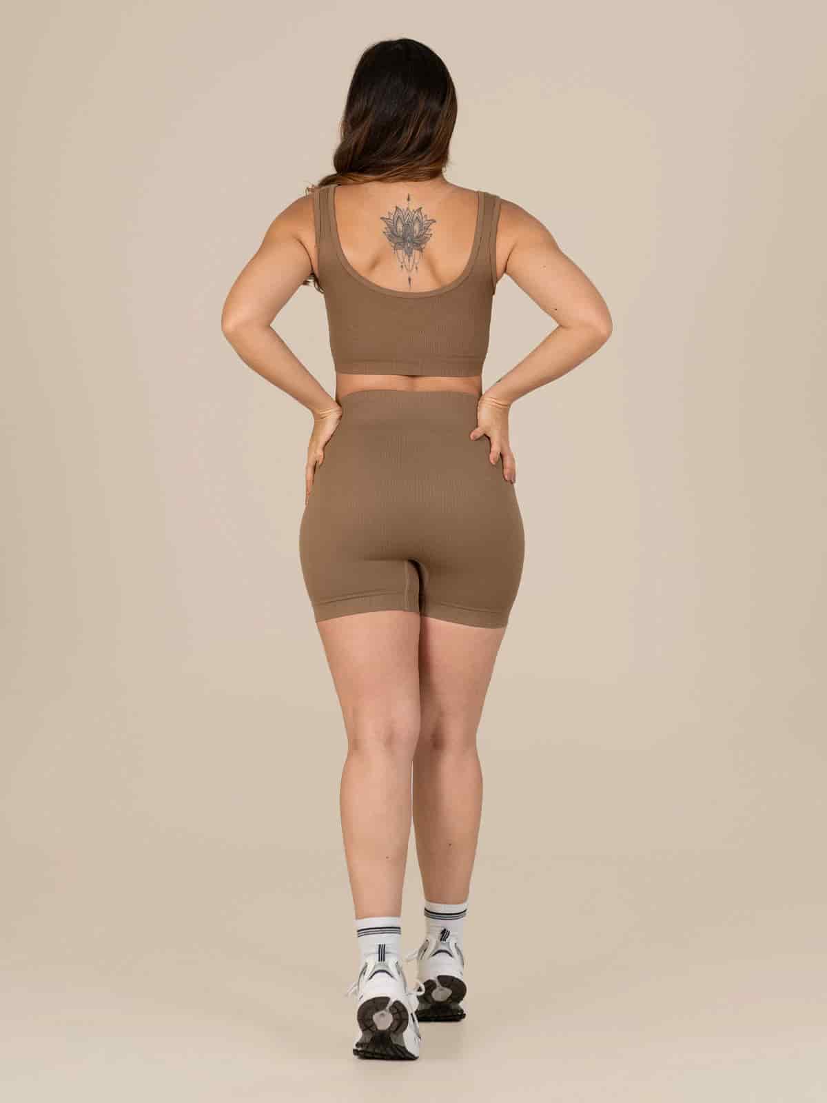 Ela short set seamless cafe claro - miniatura 3