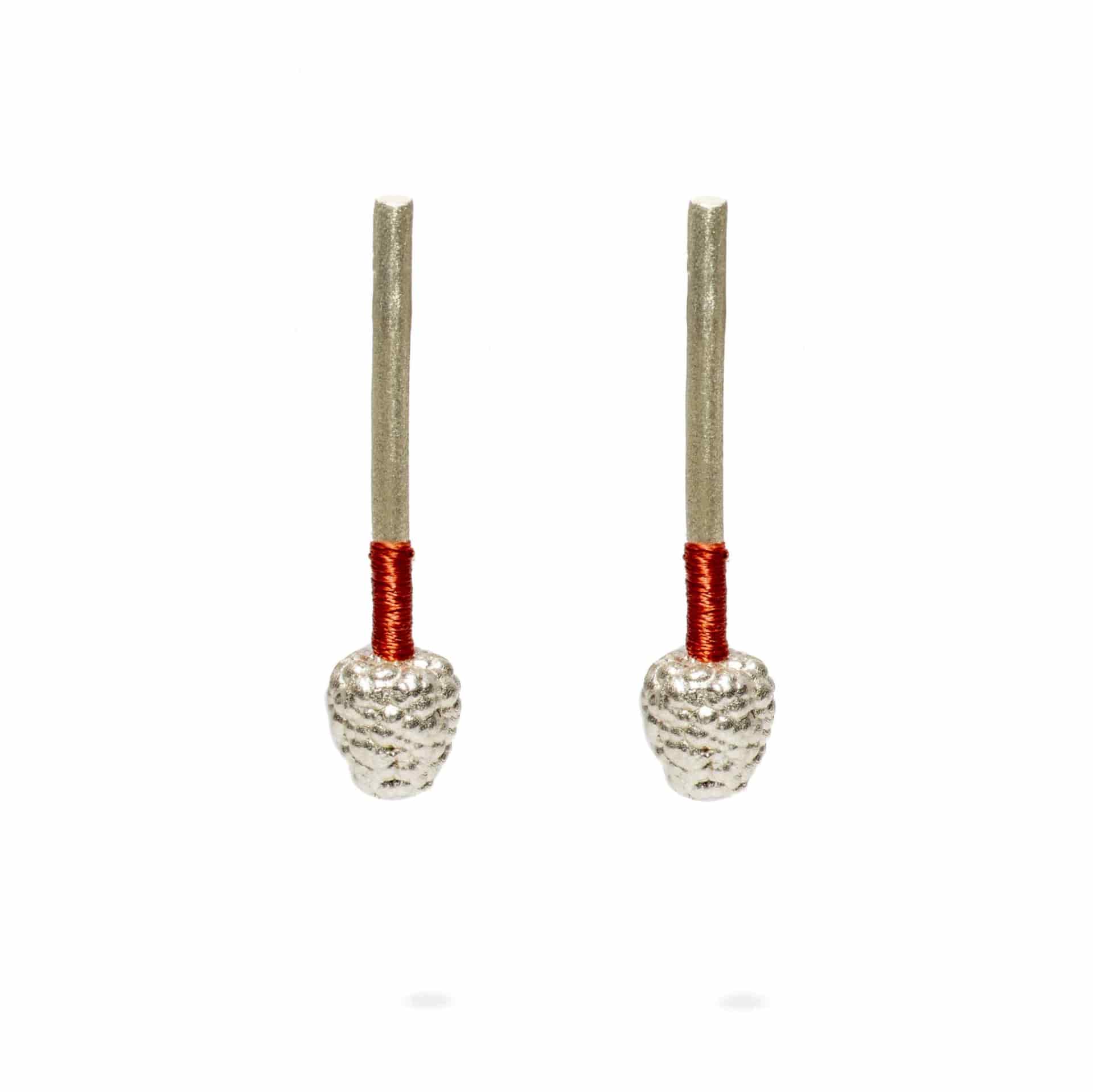Blackberry Cane Earring Silver - miniatura 1