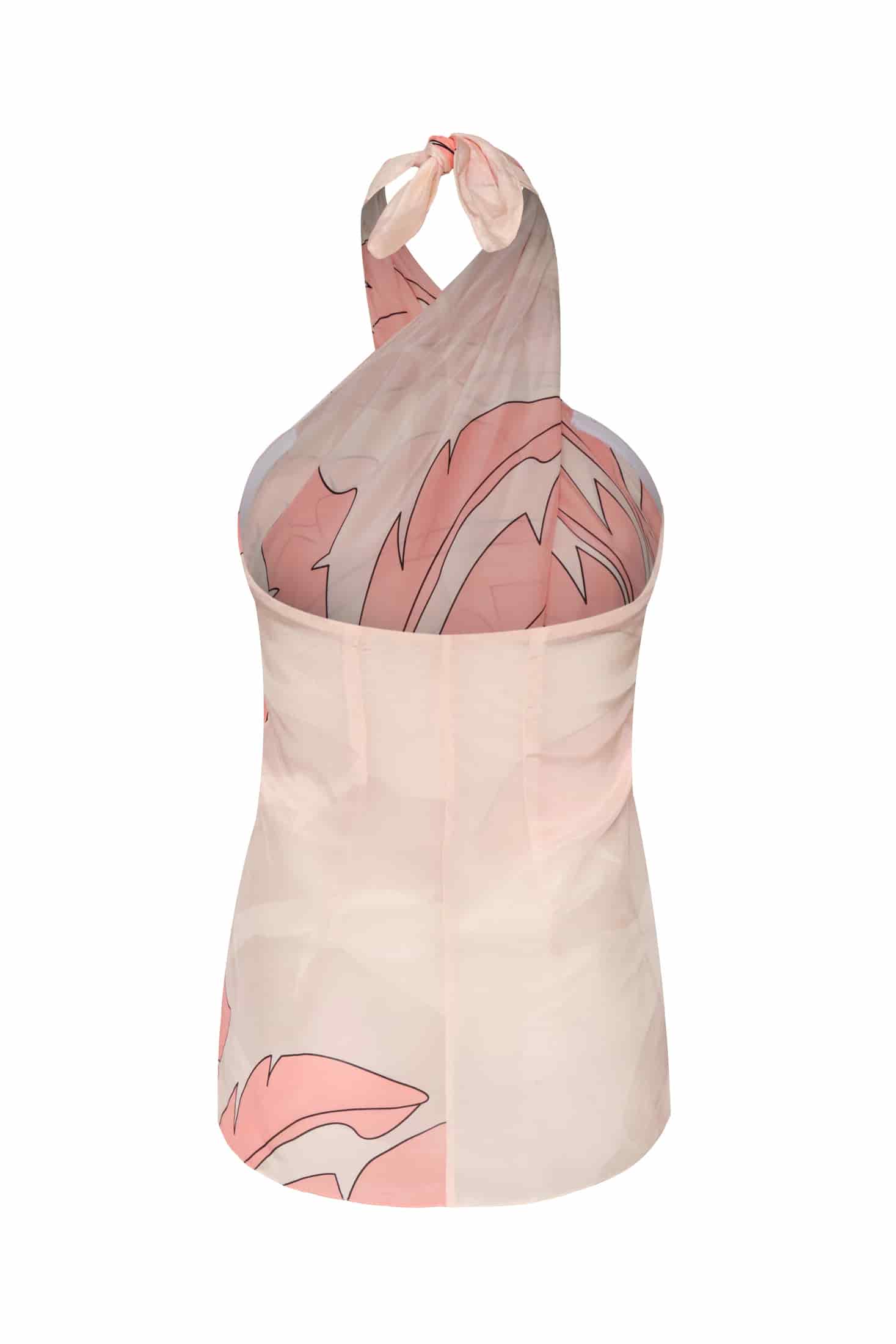 Cayetana Silk Crepe Blouse / Peach Palms - miniatura 3