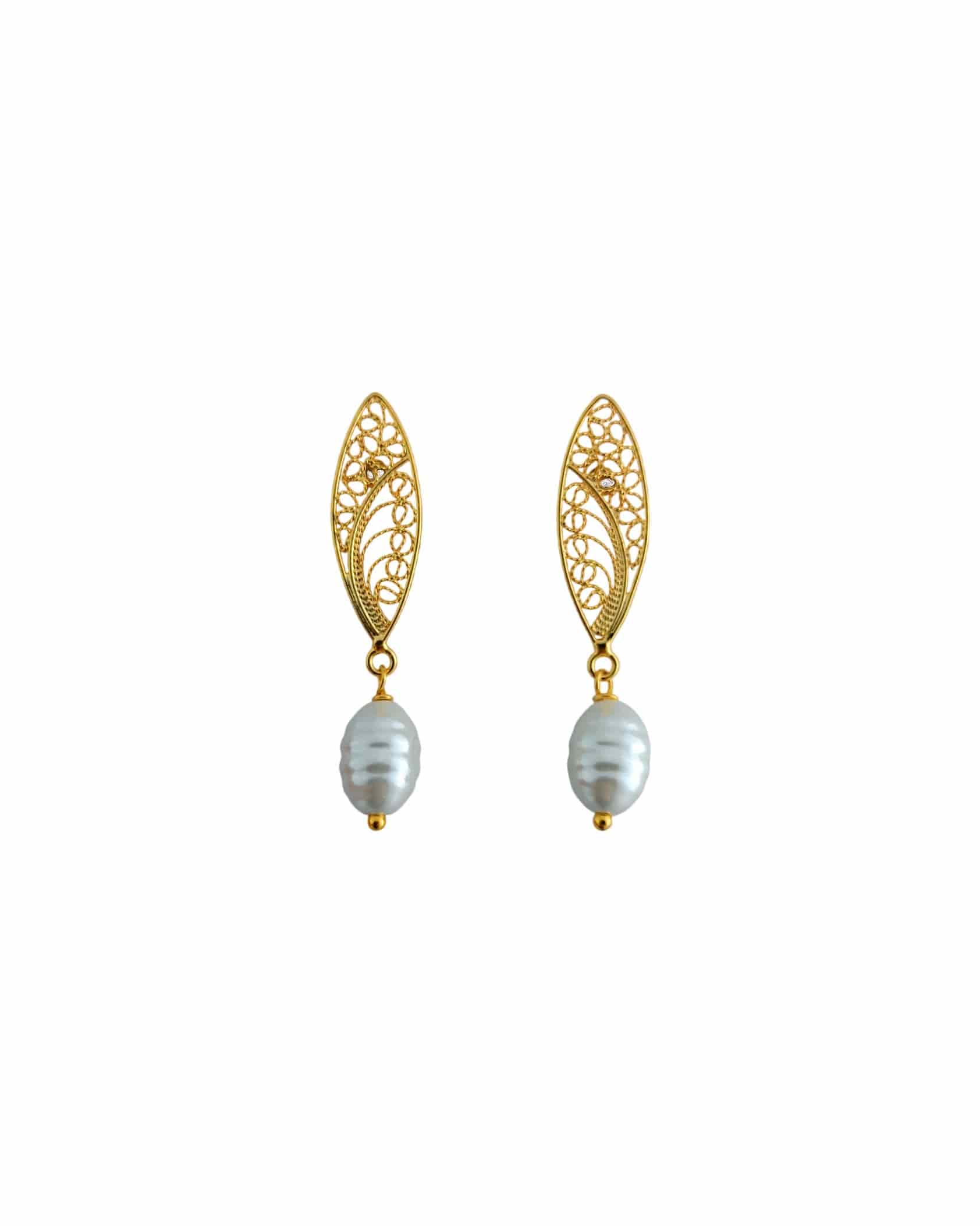 Aretes filigrana y perla Belinda - miniatura 1