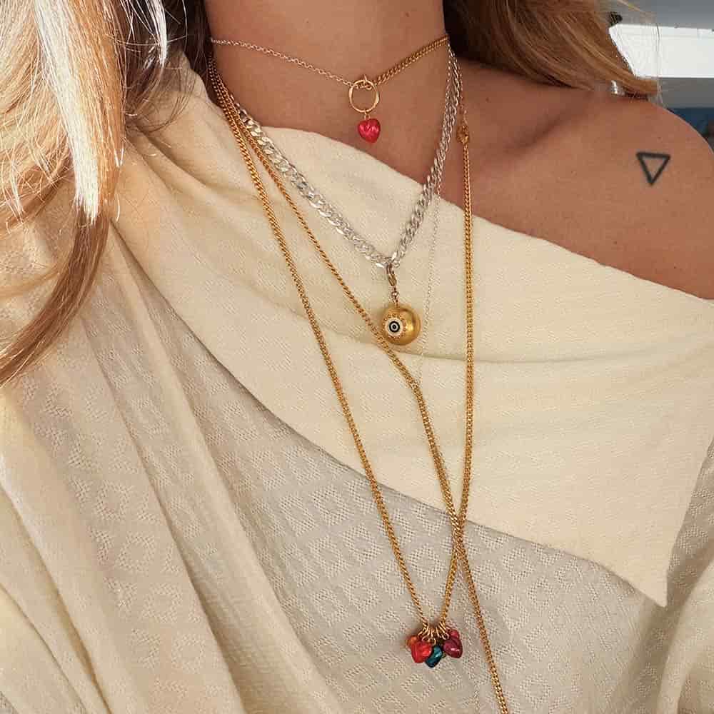 Cadena Steel Hearts Long Gold & Silver - miniatura 4