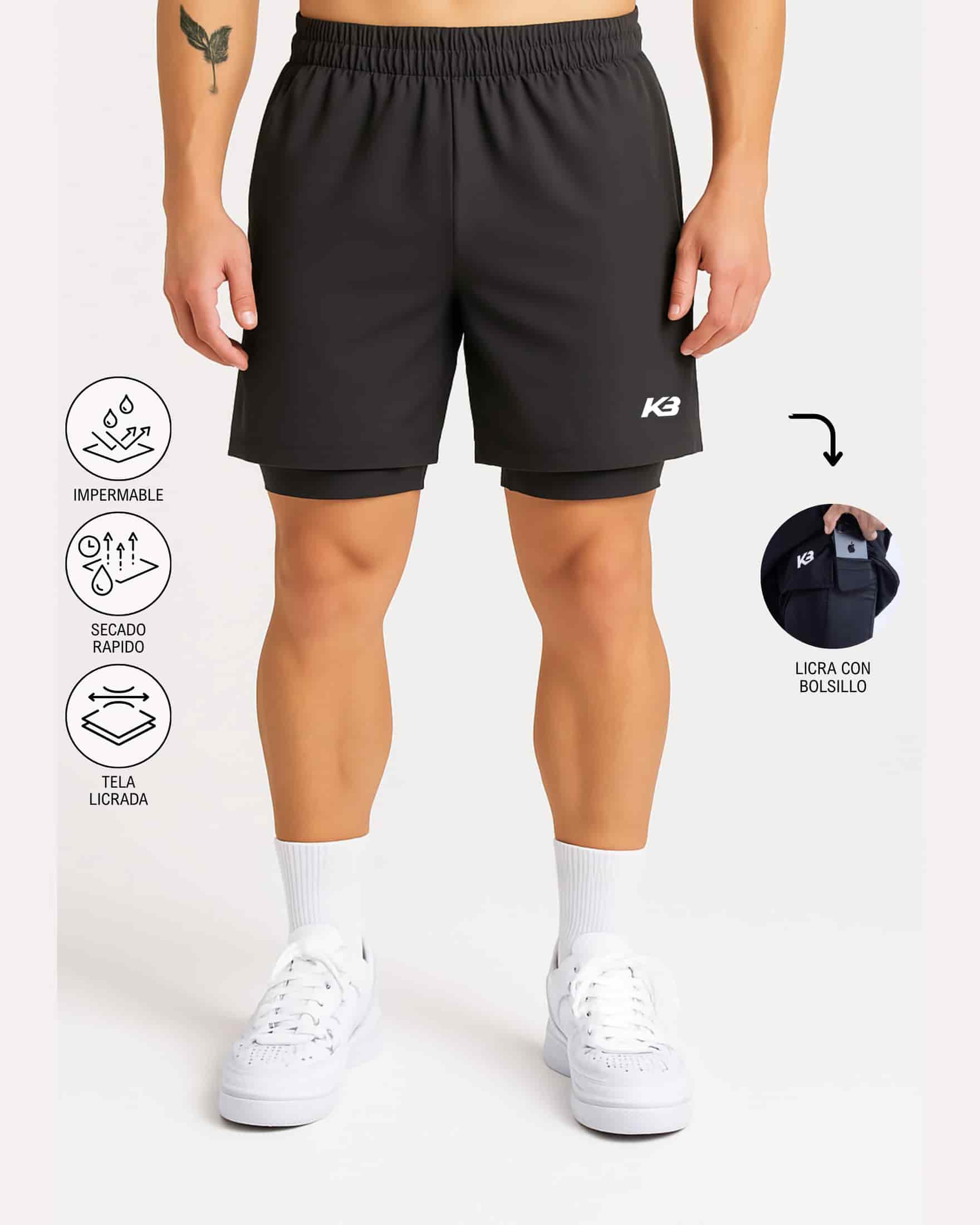 Pantaloneta Con Licra Y Bolsillo┃KBMEN RF.103 - miniatura 5