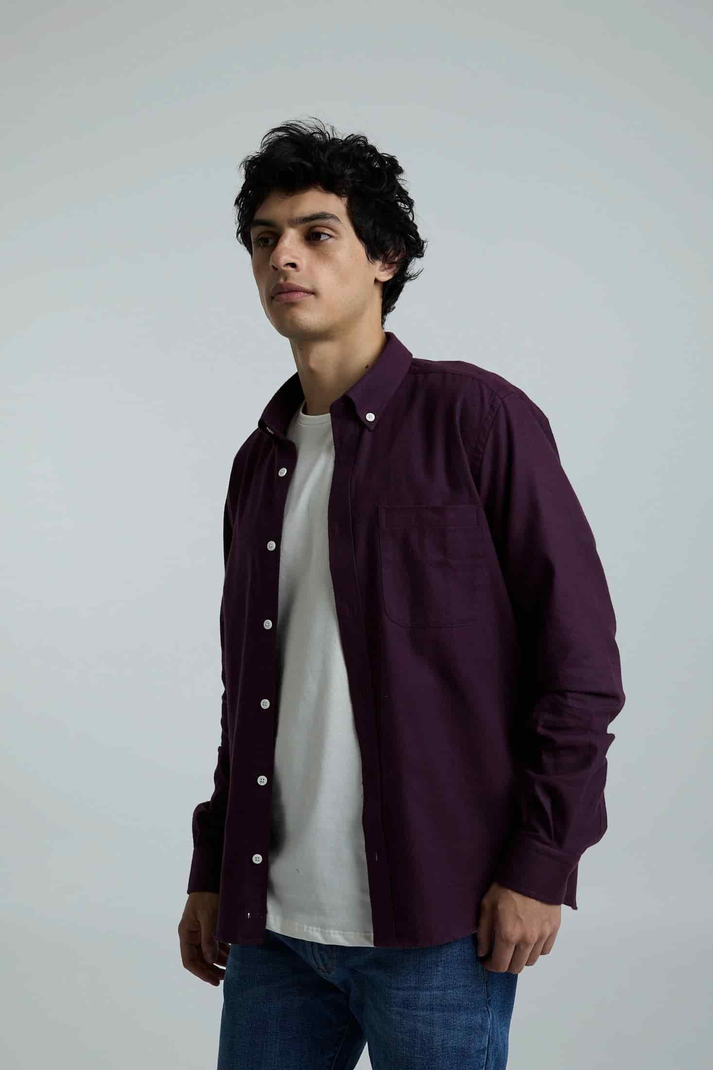 Camisa twill vinotinto - miniatura 6
