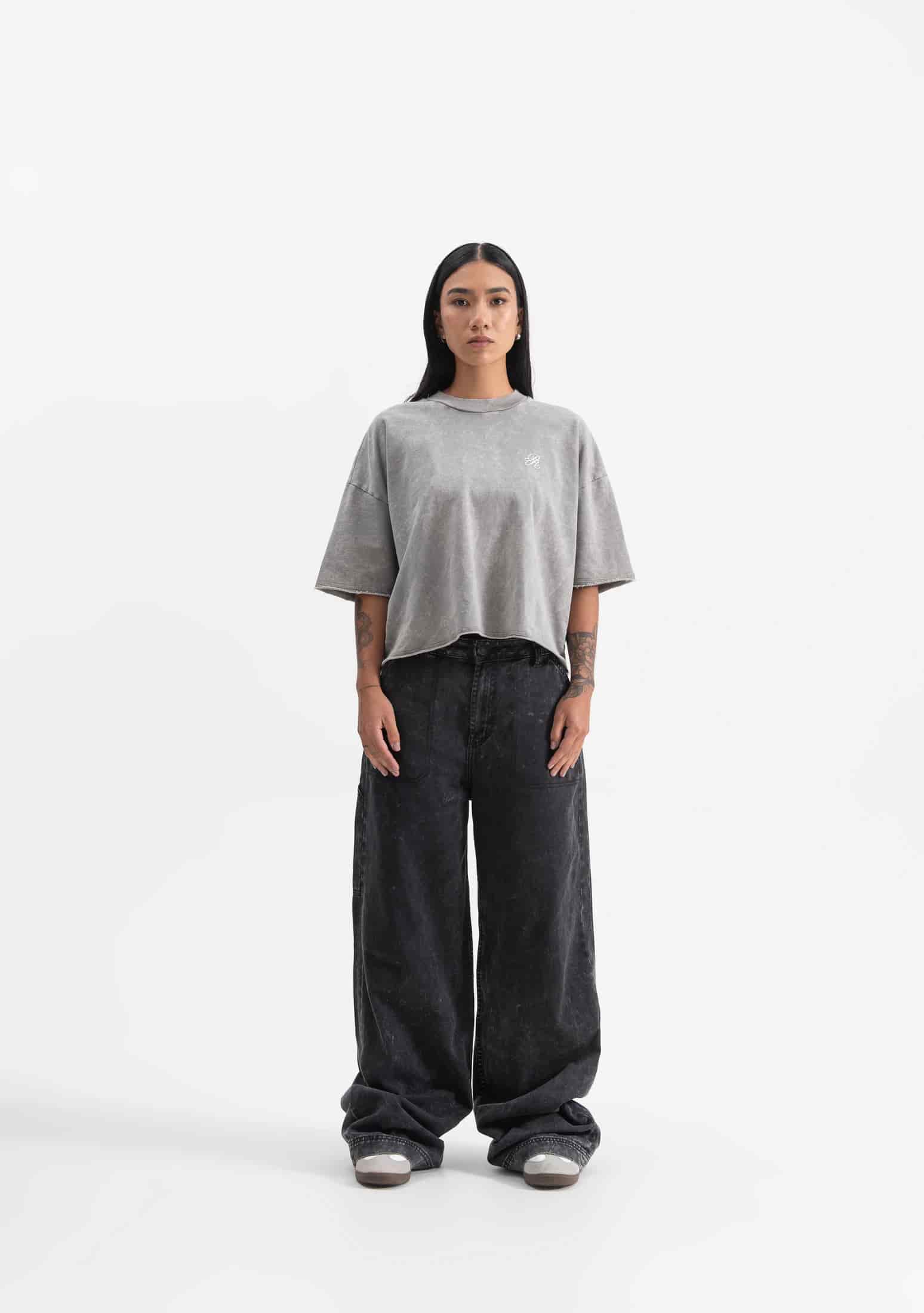Knockout grey crop top - miniatura 4